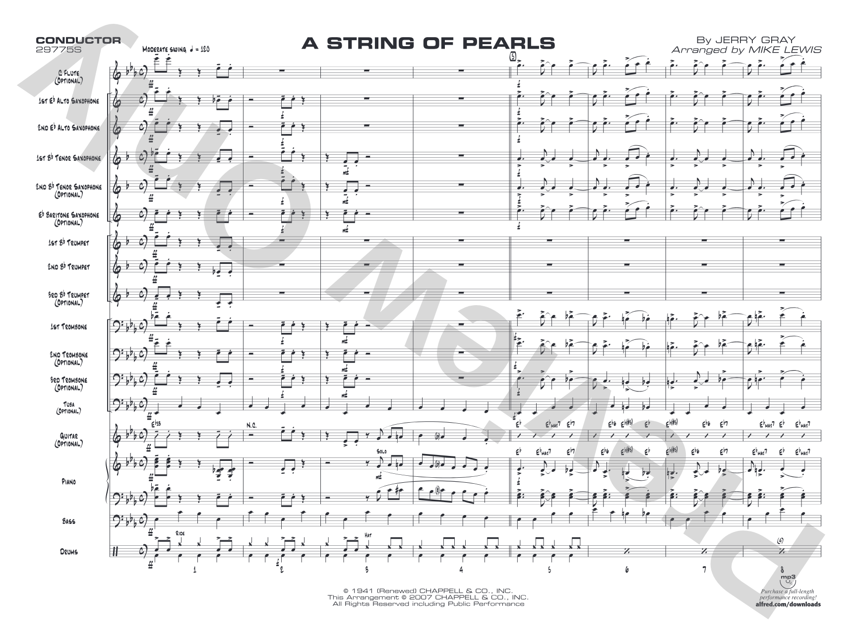 String of Pearls: Jazz Ensemble Conductor Score & Parts