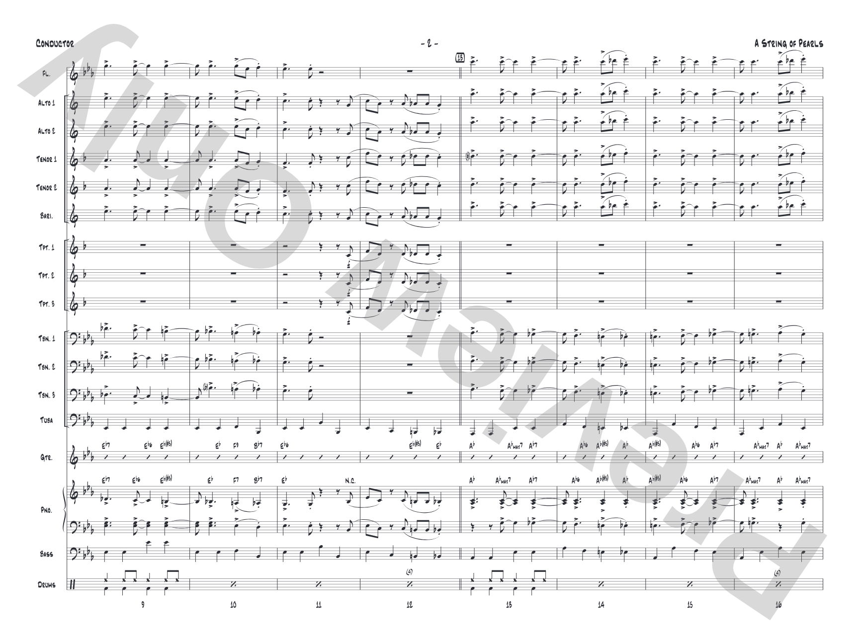 String of Pearls: Jazz Ensemble Conductor Score & Parts