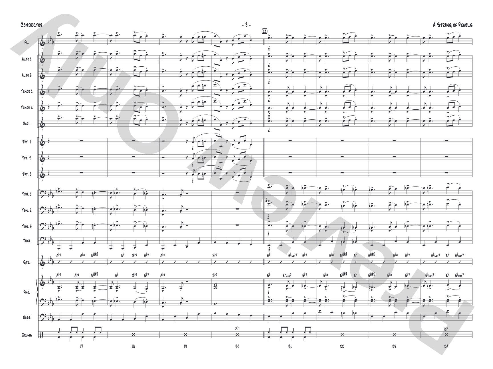 String of Pearls: Jazz Ensemble Conductor Score & Parts