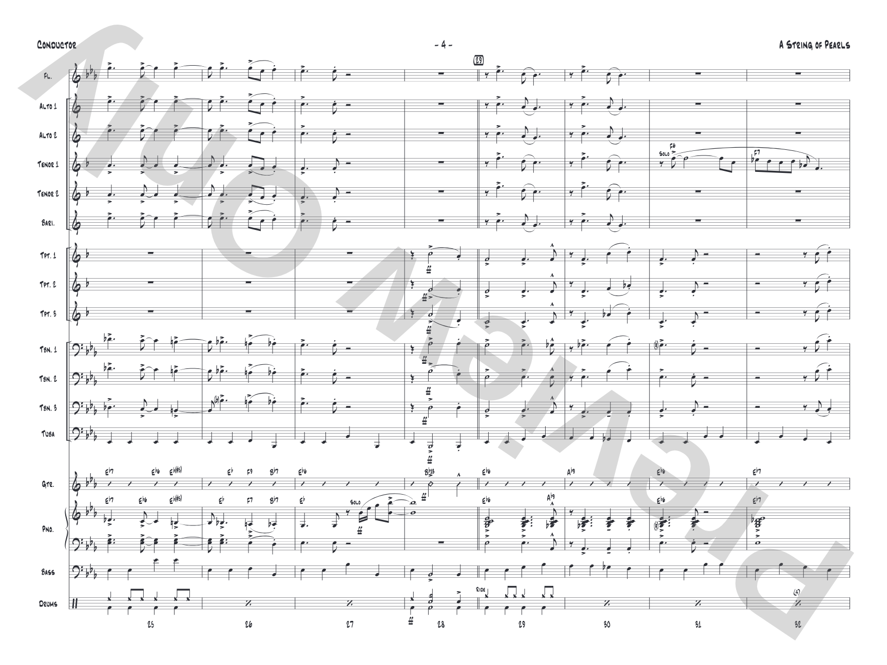 String of Pearls: Jazz Ensemble Conductor Score & Parts