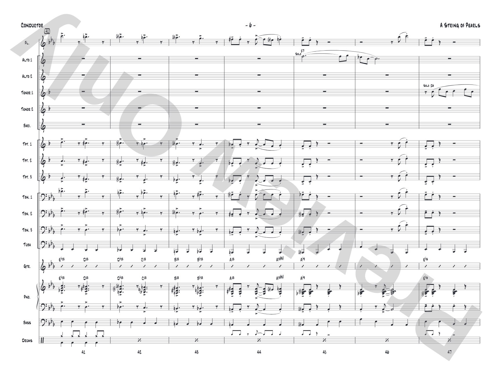 String of Pearls: Jazz Ensemble Conductor Score & Parts