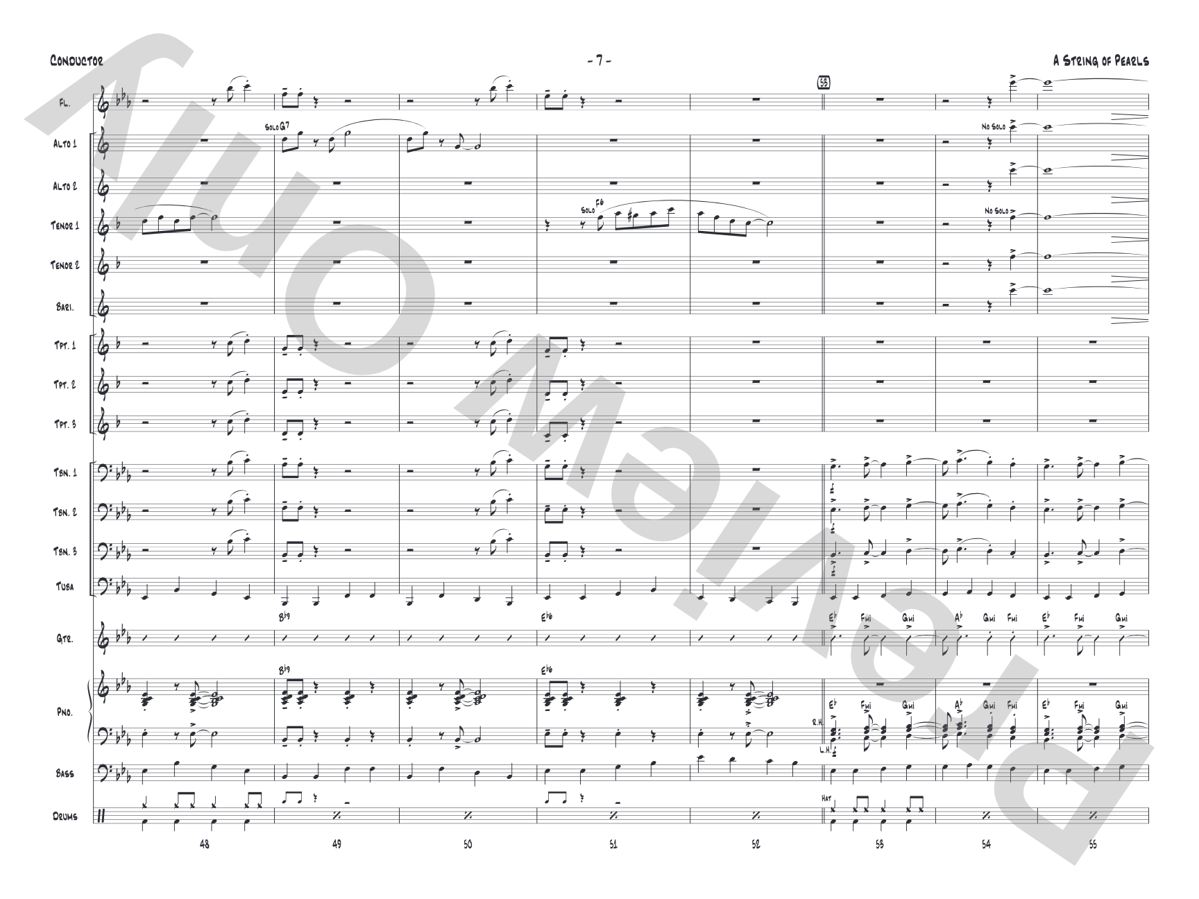 String of Pearls: Jazz Ensemble Conductor Score & Parts