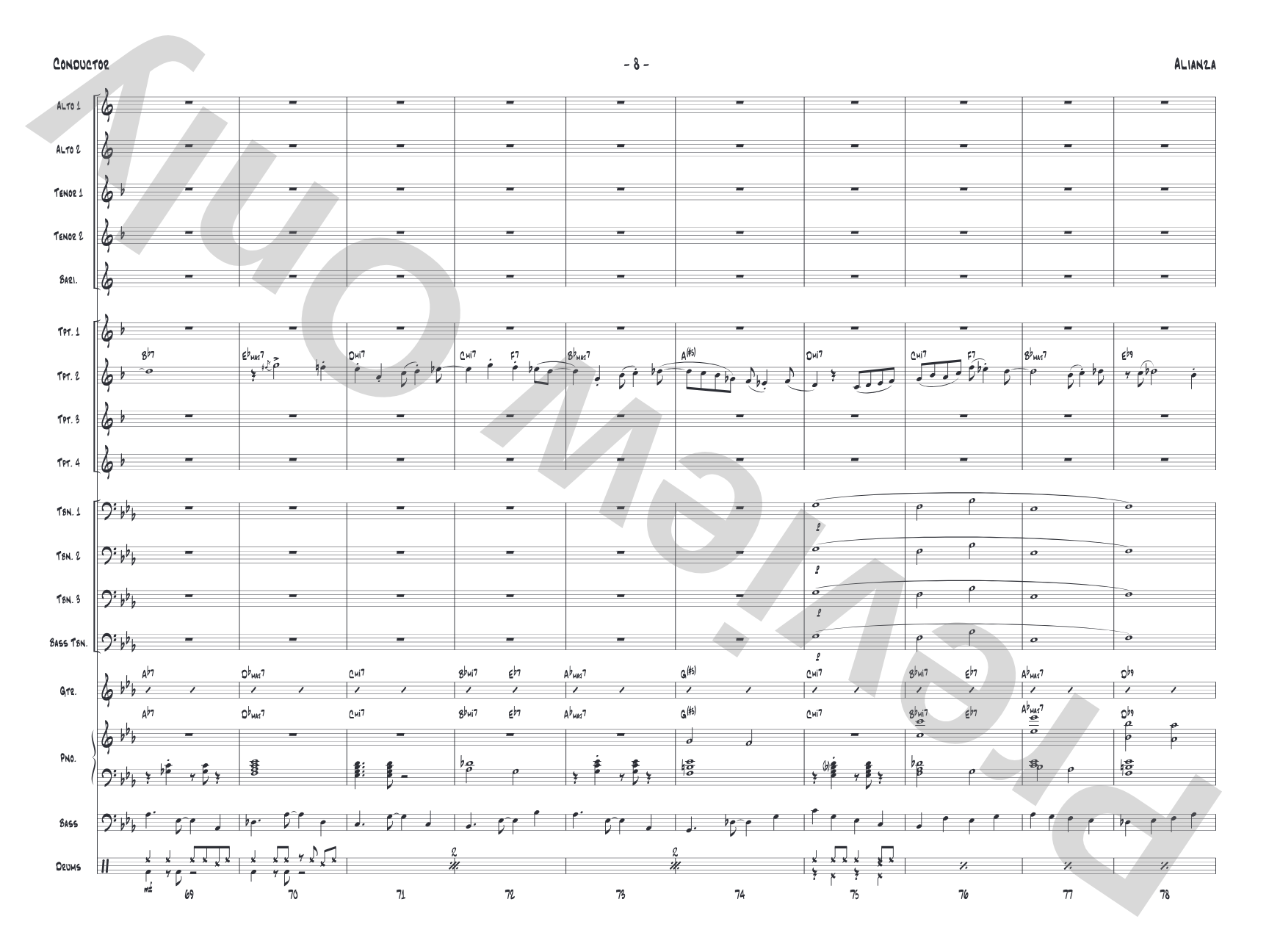 Alianza: Jazz Ensemble Conductor Score & Parts