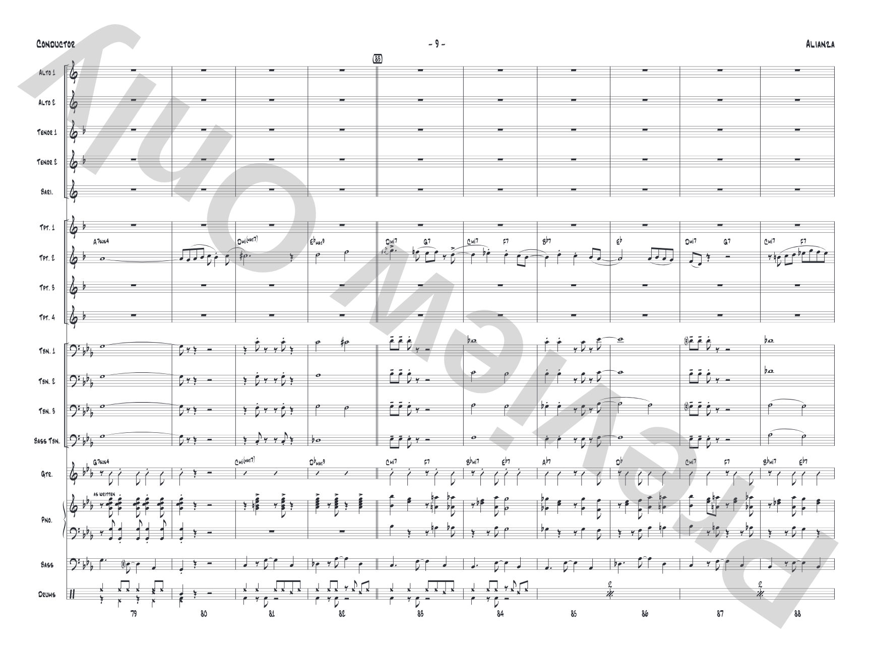 Alianza: Jazz Ensemble Conductor Score & Parts