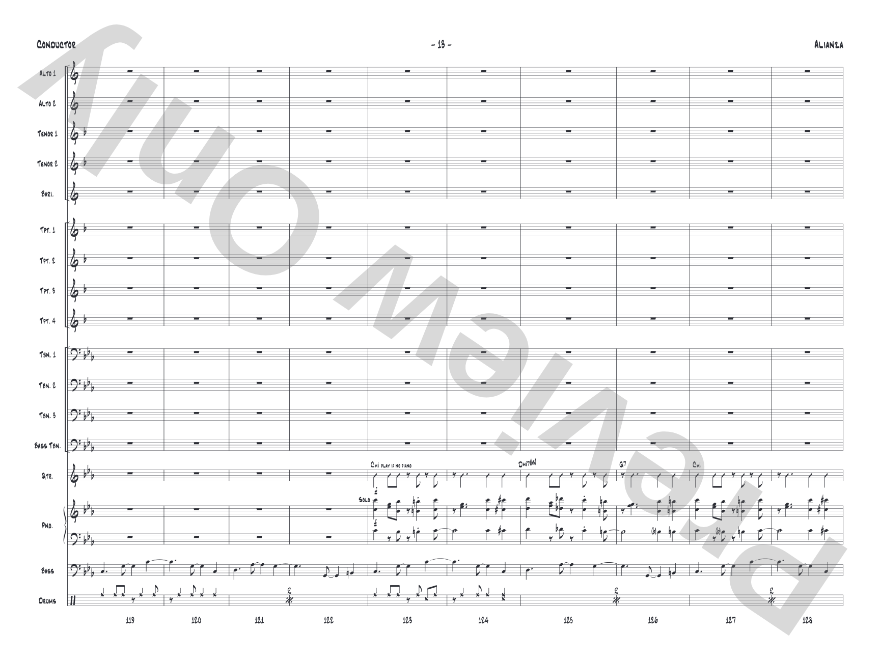 Alianza: Jazz Ensemble Conductor Score & Parts