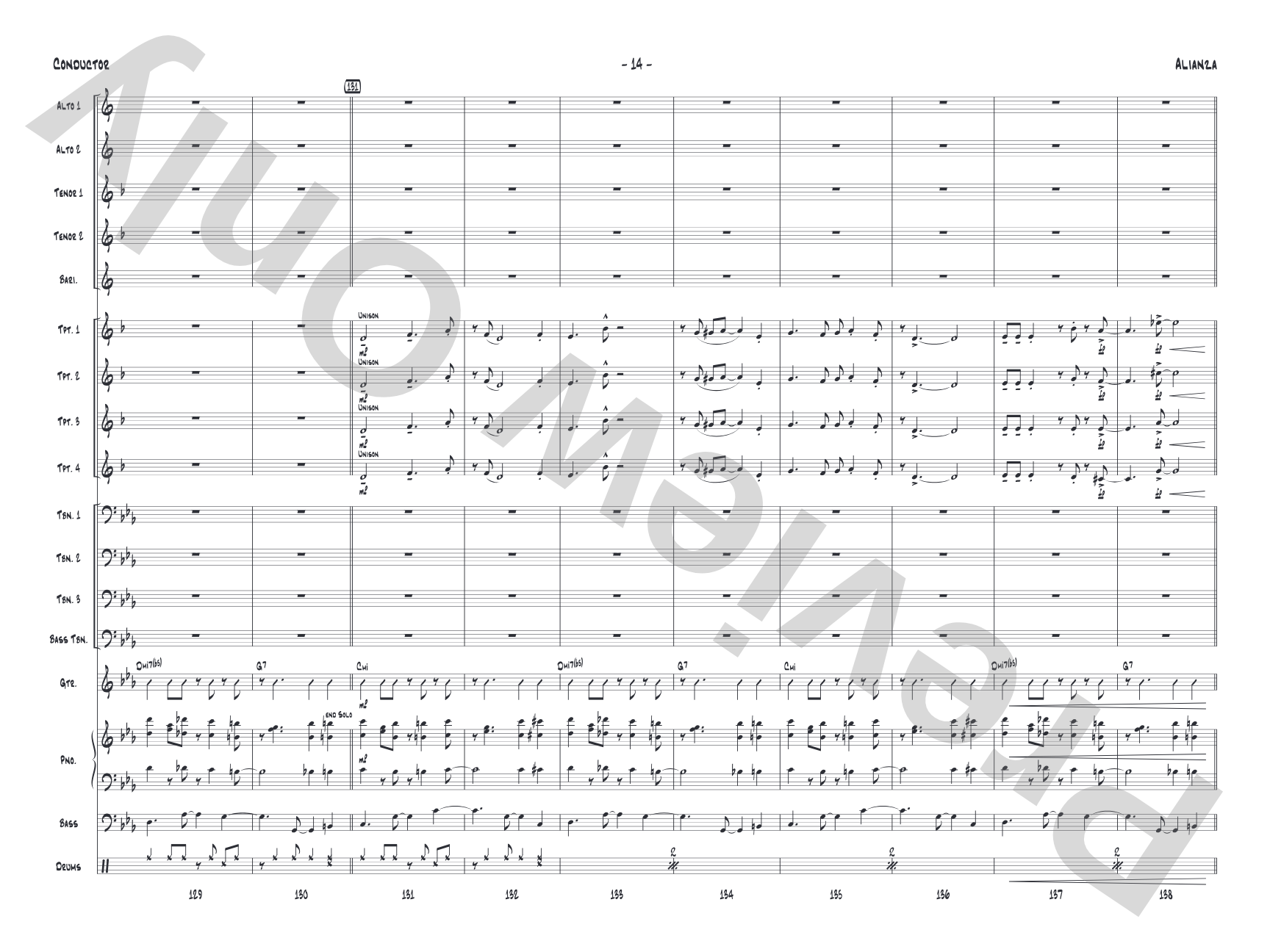Alianza: Jazz Ensemble Conductor Score & Parts