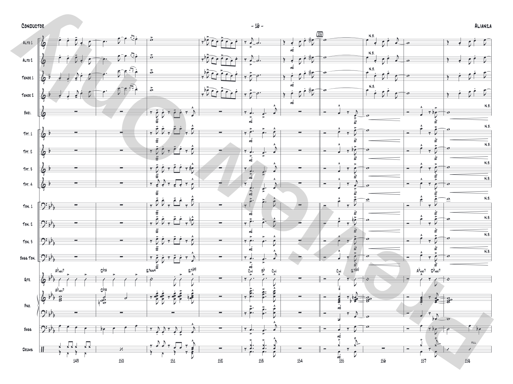 Alianza: Jazz Ensemble Conductor Score & Parts