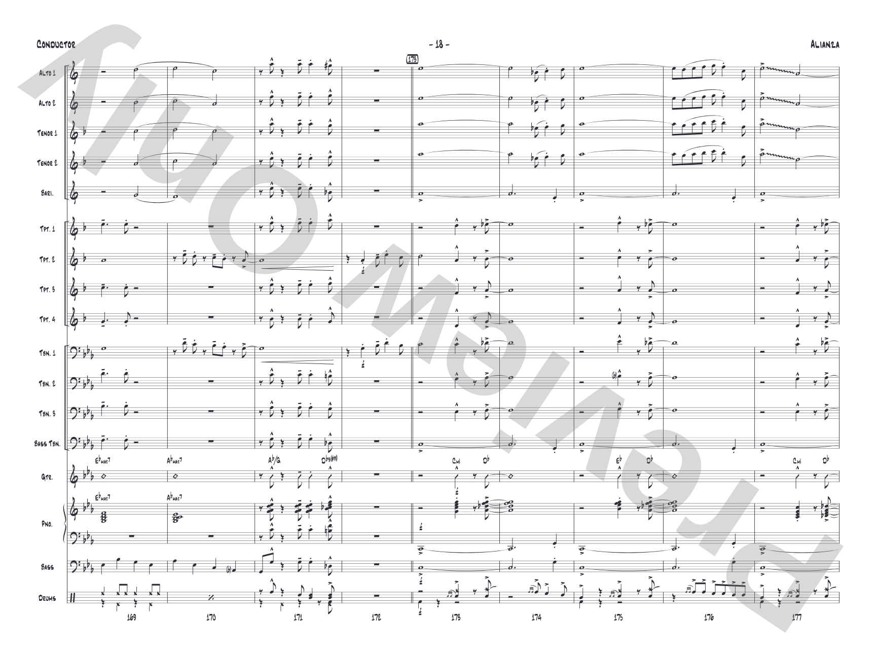 Alianza: Jazz Ensemble Conductor Score & Parts