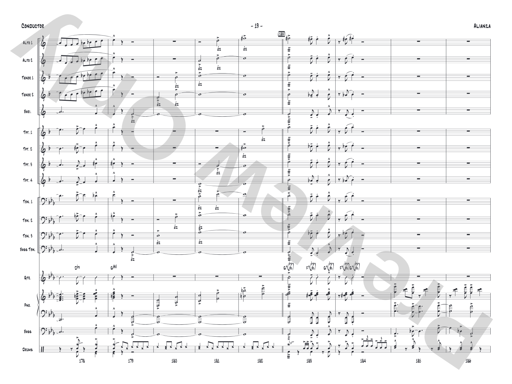Alianza: Jazz Ensemble Conductor Score & Parts