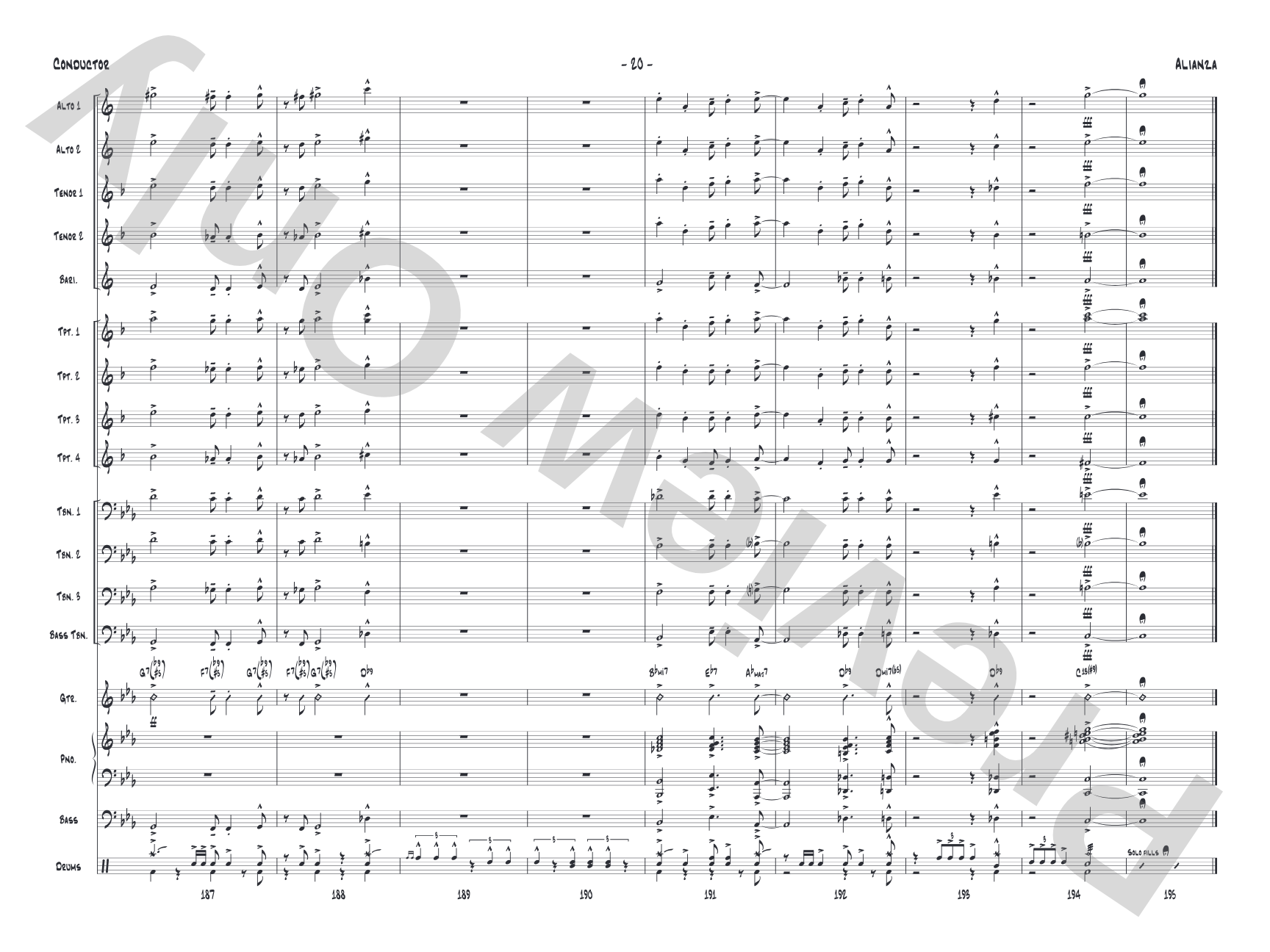 Alianza: Jazz Ensemble Conductor Score & Parts