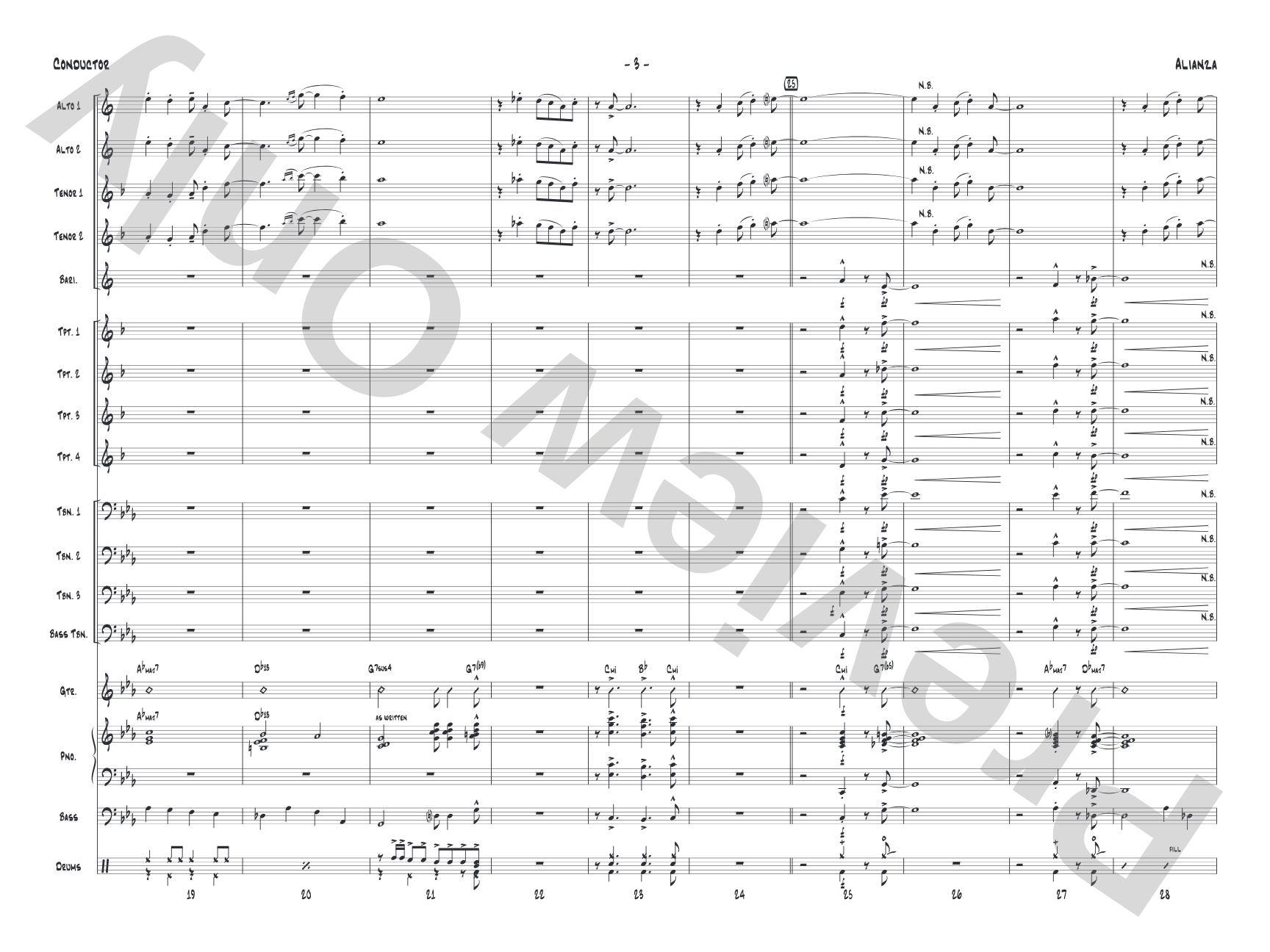 Alianza: Jazz Ensemble Conductor Score & Parts