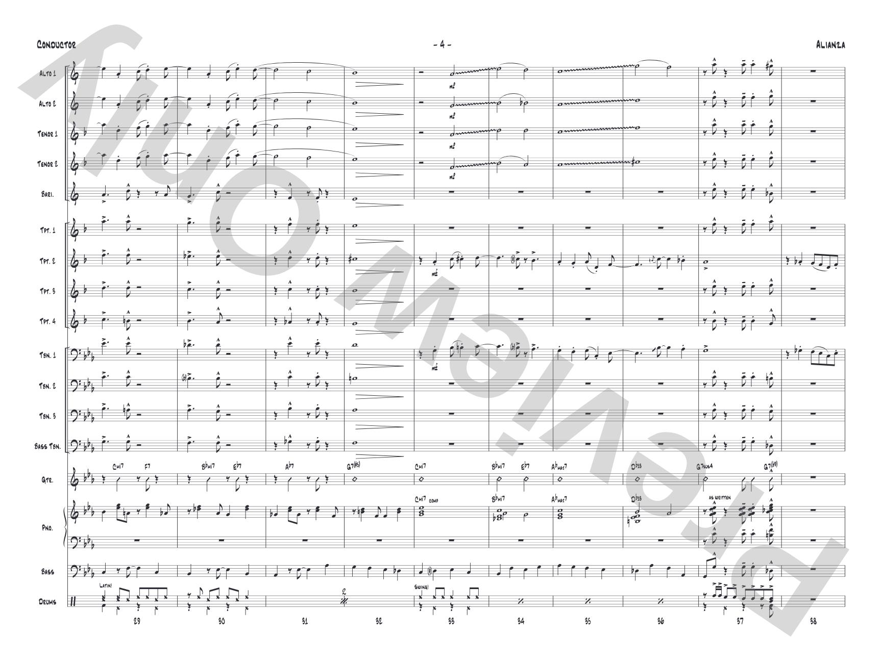 Alianza: Jazz Ensemble Conductor Score & Parts