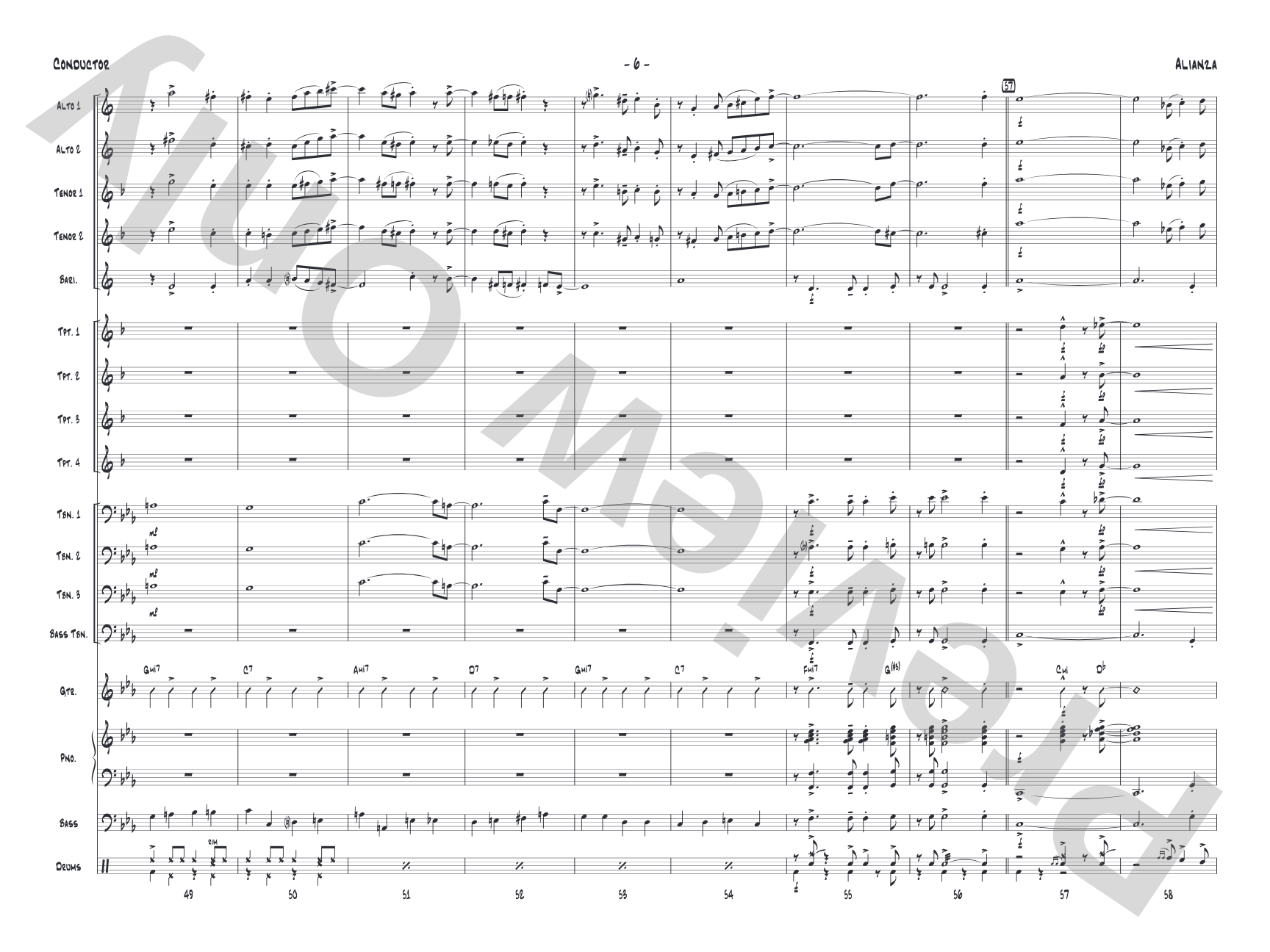 Alianza: Jazz Ensemble Conductor Score & Parts