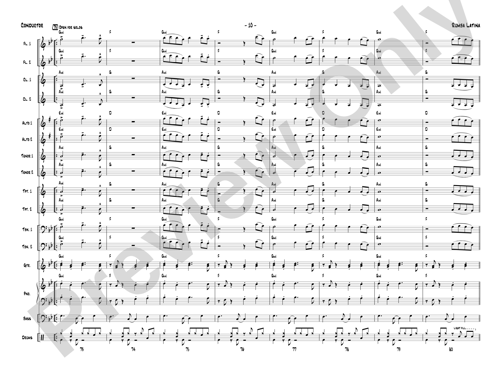 Rumba Latina: Jazz Ensemble Conductor Score & Parts