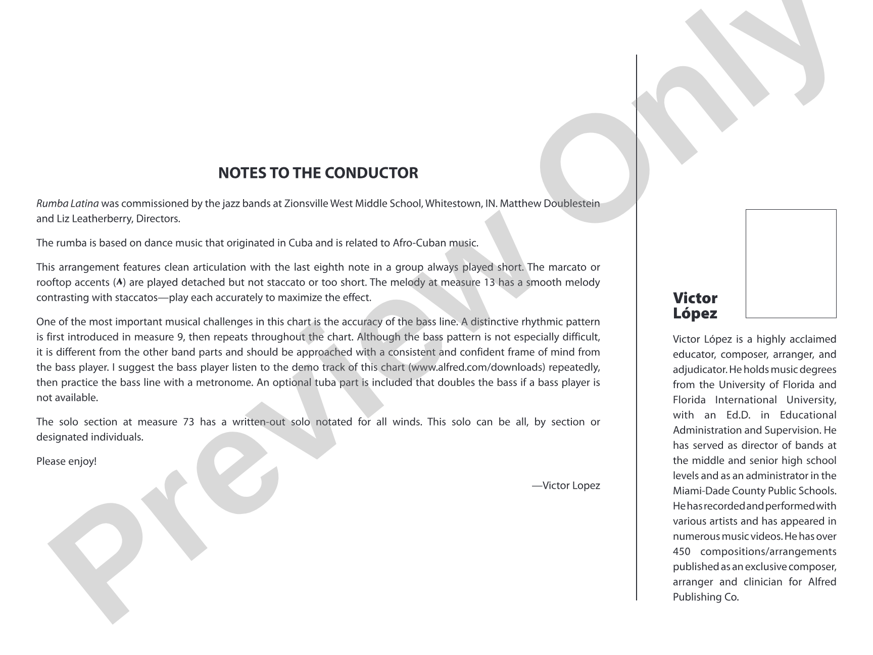 Rumba Latina: Jazz Ensemble Conductor Score & Parts