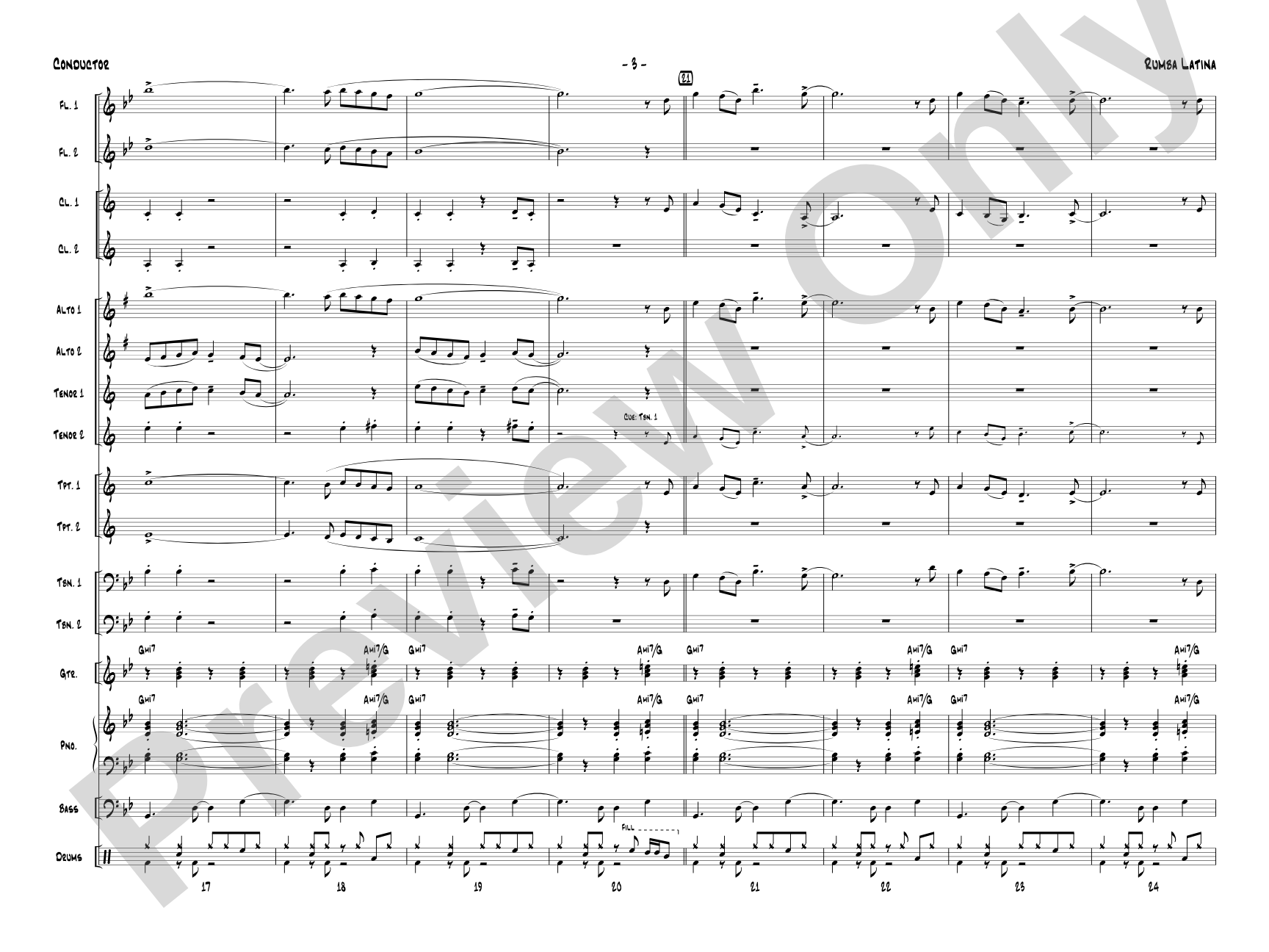 Rumba Latina: Jazz Ensemble Conductor Score & Parts