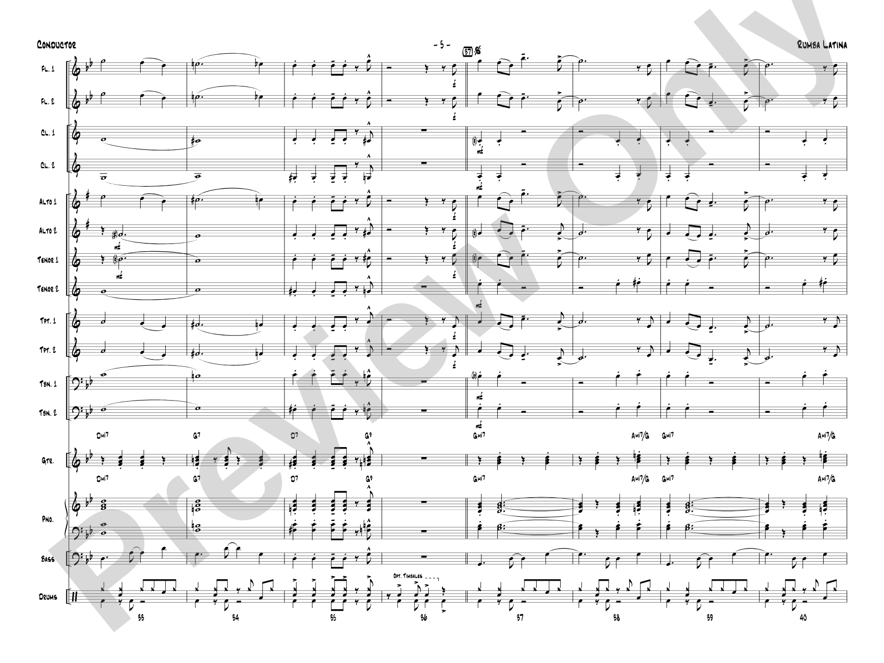 Rumba Latina: Jazz Ensemble Conductor Score & Parts
