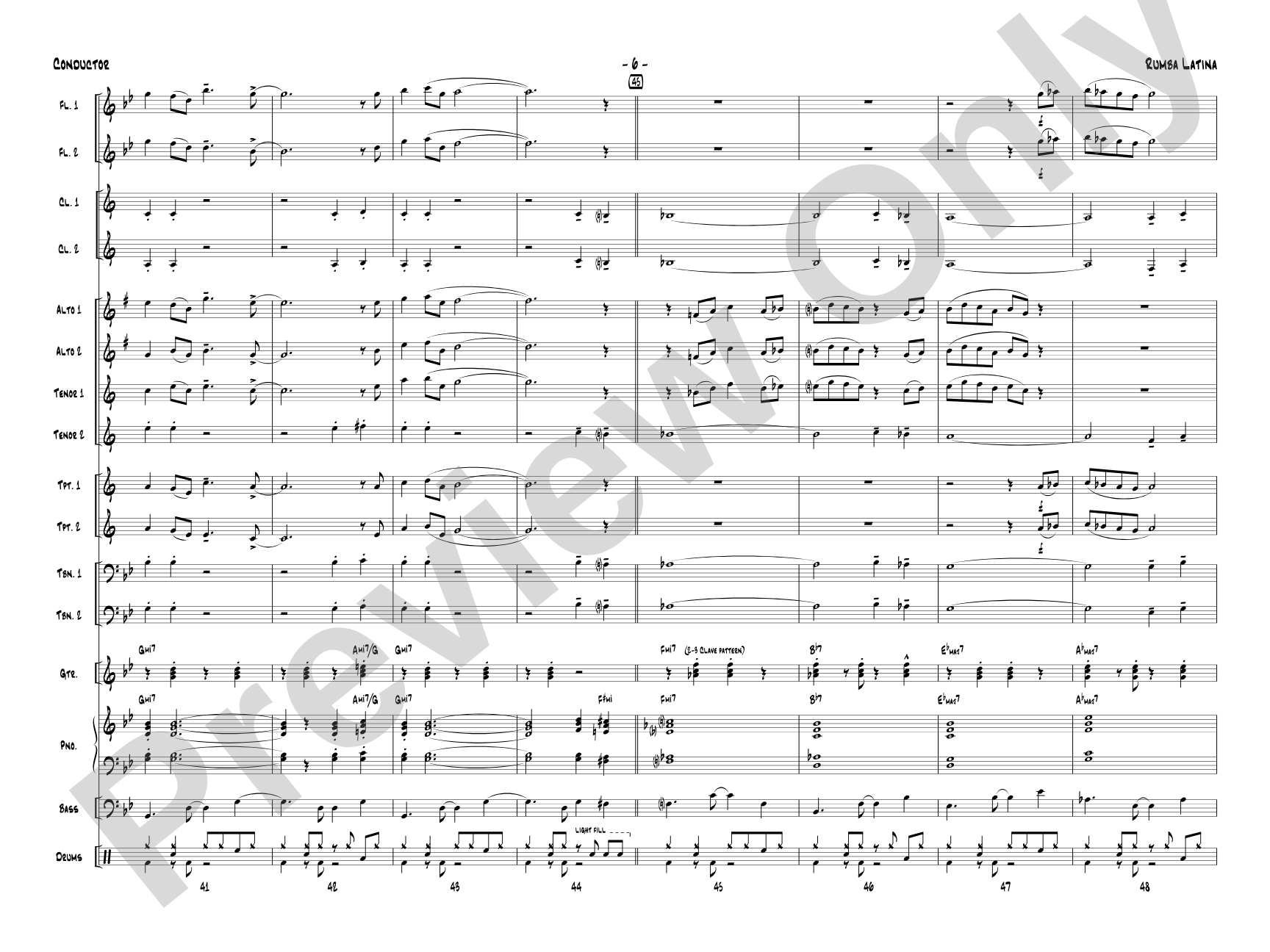 Rumba Latina: Jazz Ensemble Conductor Score & Parts