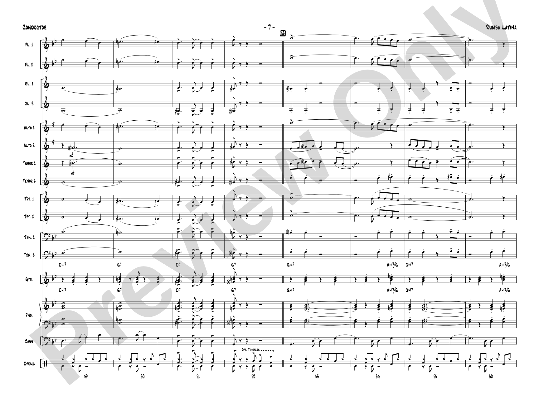 Rumba Latina: Jazz Ensemble Conductor Score & Parts