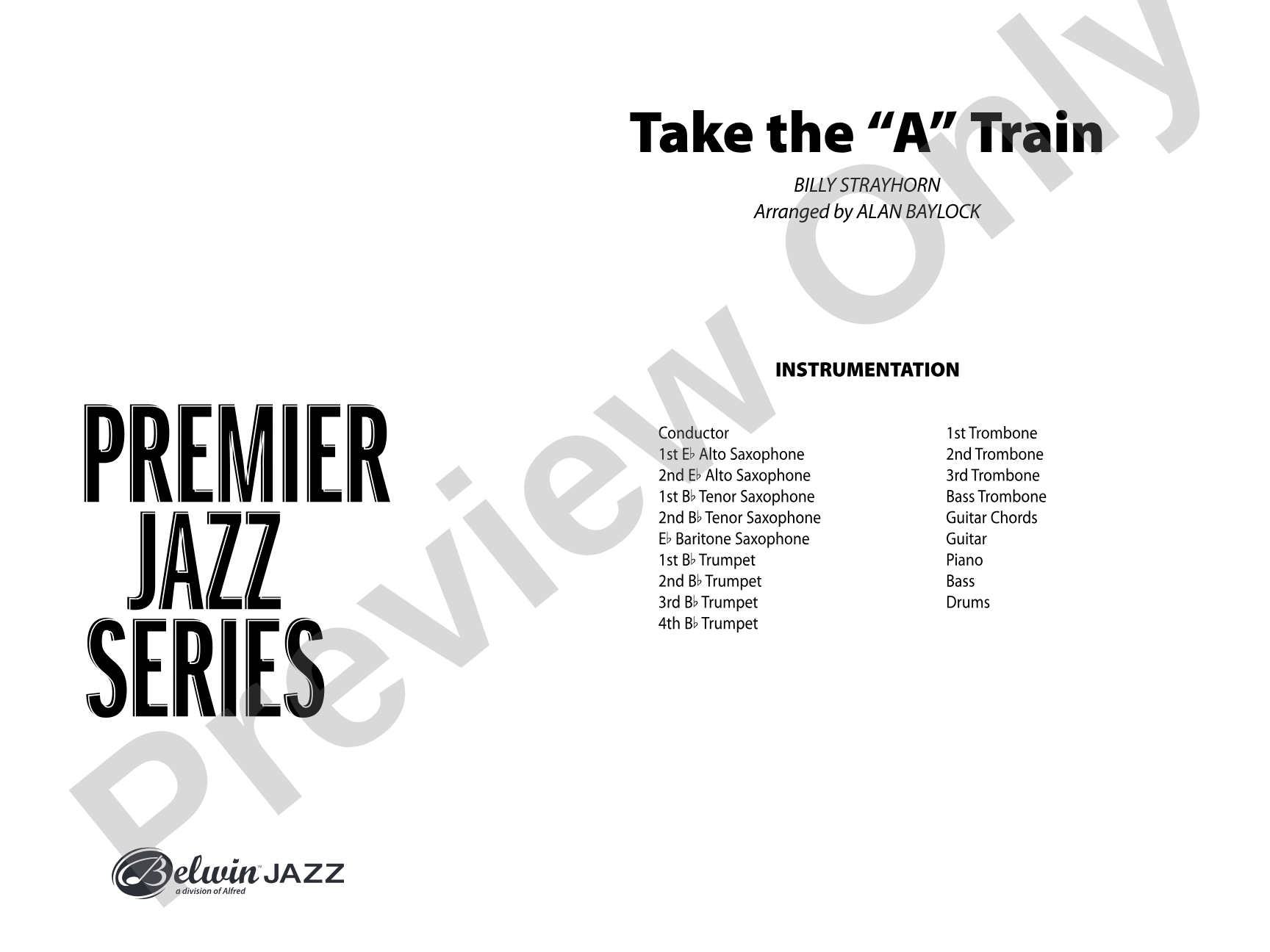 Take the "A" Train: Jazz Ensemble Conductor Score & Parts