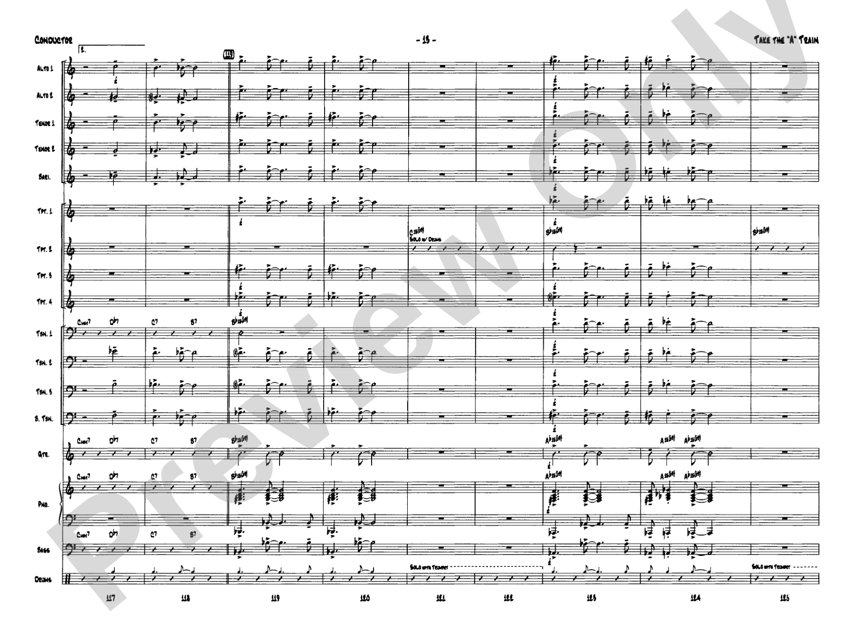 Take the "A" Train: Jazz Ensemble Conductor Score & Parts