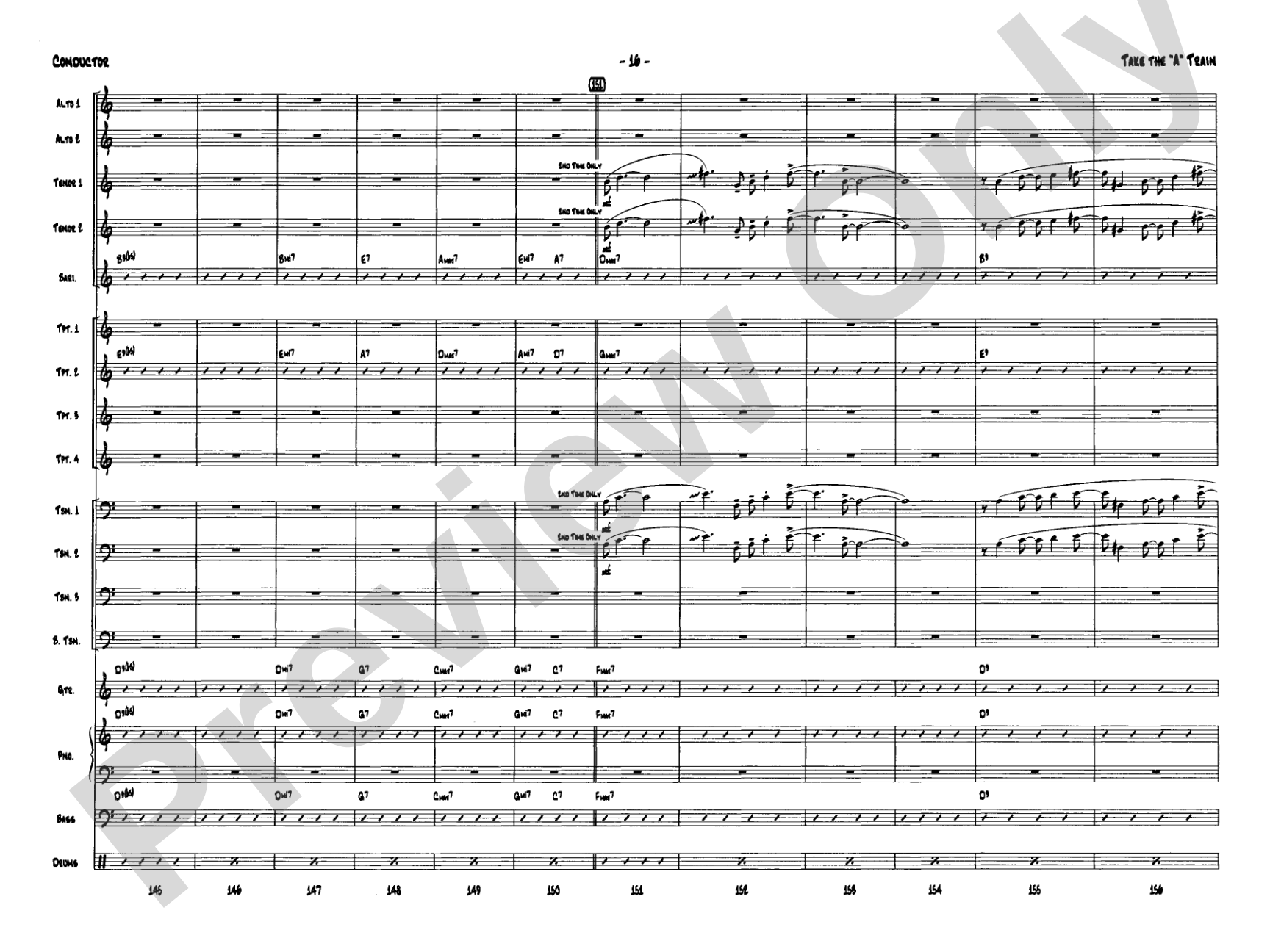 Take the "A" Train: Jazz Ensemble Conductor Score & Parts