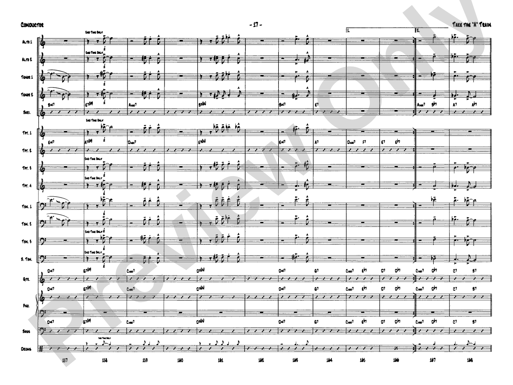 Take the "A" Train: Jazz Ensemble Conductor Score & Parts
