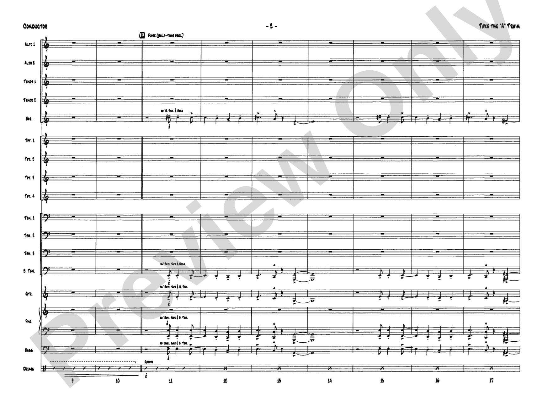Take the "A" Train: Jazz Ensemble Conductor Score & Parts