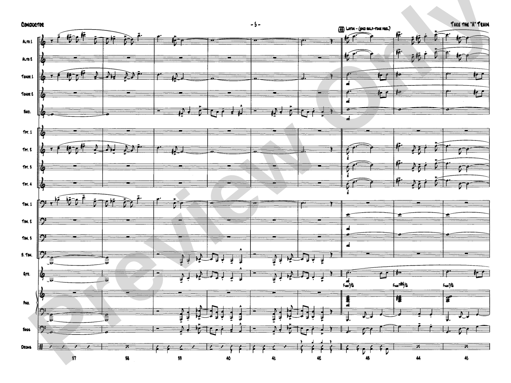 Take the "A" Train: Jazz Ensemble Conductor Score & Parts