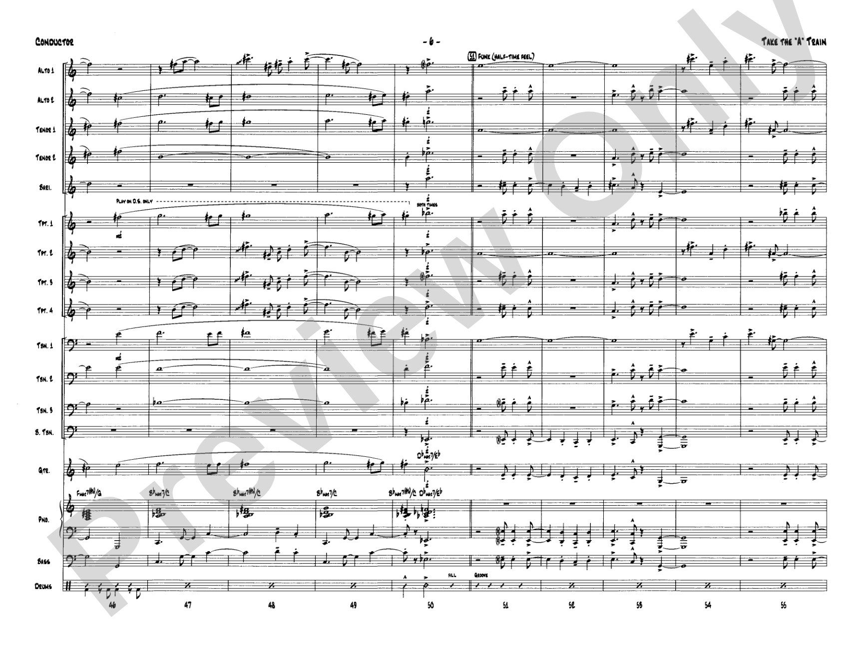 Take the "A" Train: Jazz Ensemble Conductor Score & Parts