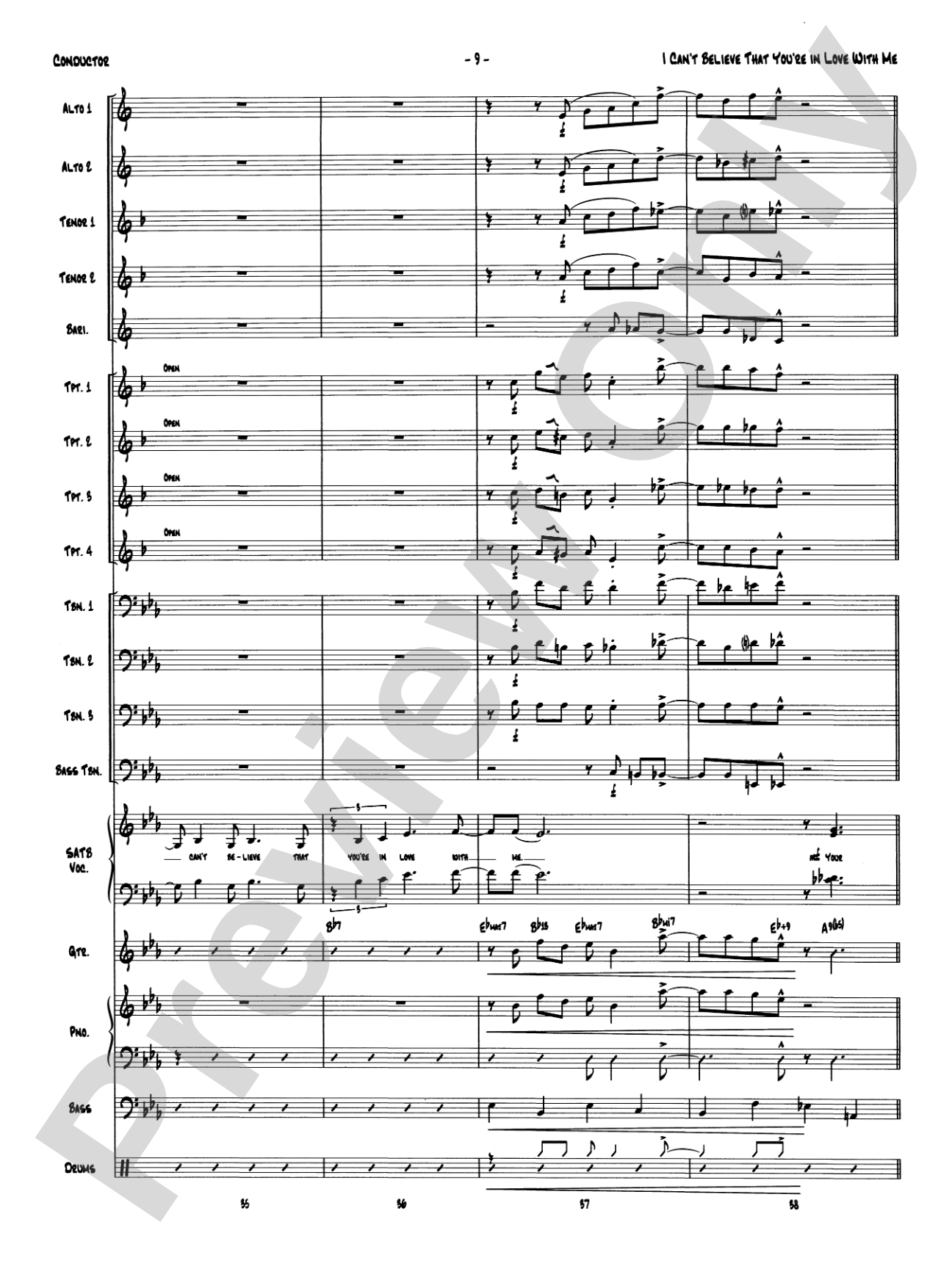 I Can't Believe That You're in Love with Me: Vocal Solo with Jazz Ensemble Conductor Score & Parts