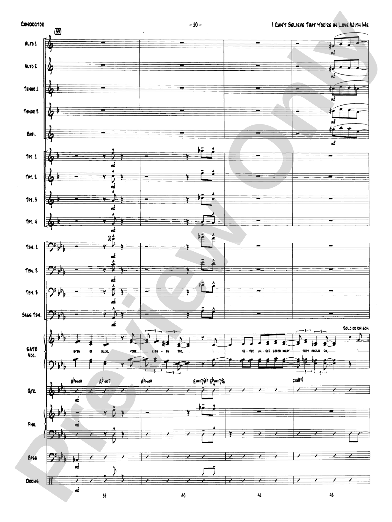 I Can't Believe That You're in Love with Me: Vocal Solo with Jazz Ensemble Conductor Score & Parts