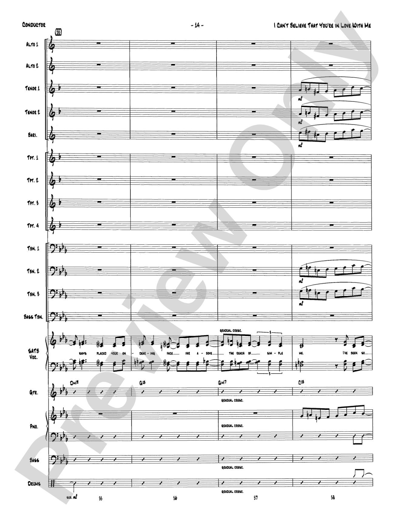 I Can't Believe That You're in Love with Me: Vocal Solo with Jazz Ensemble Conductor Score & Parts
