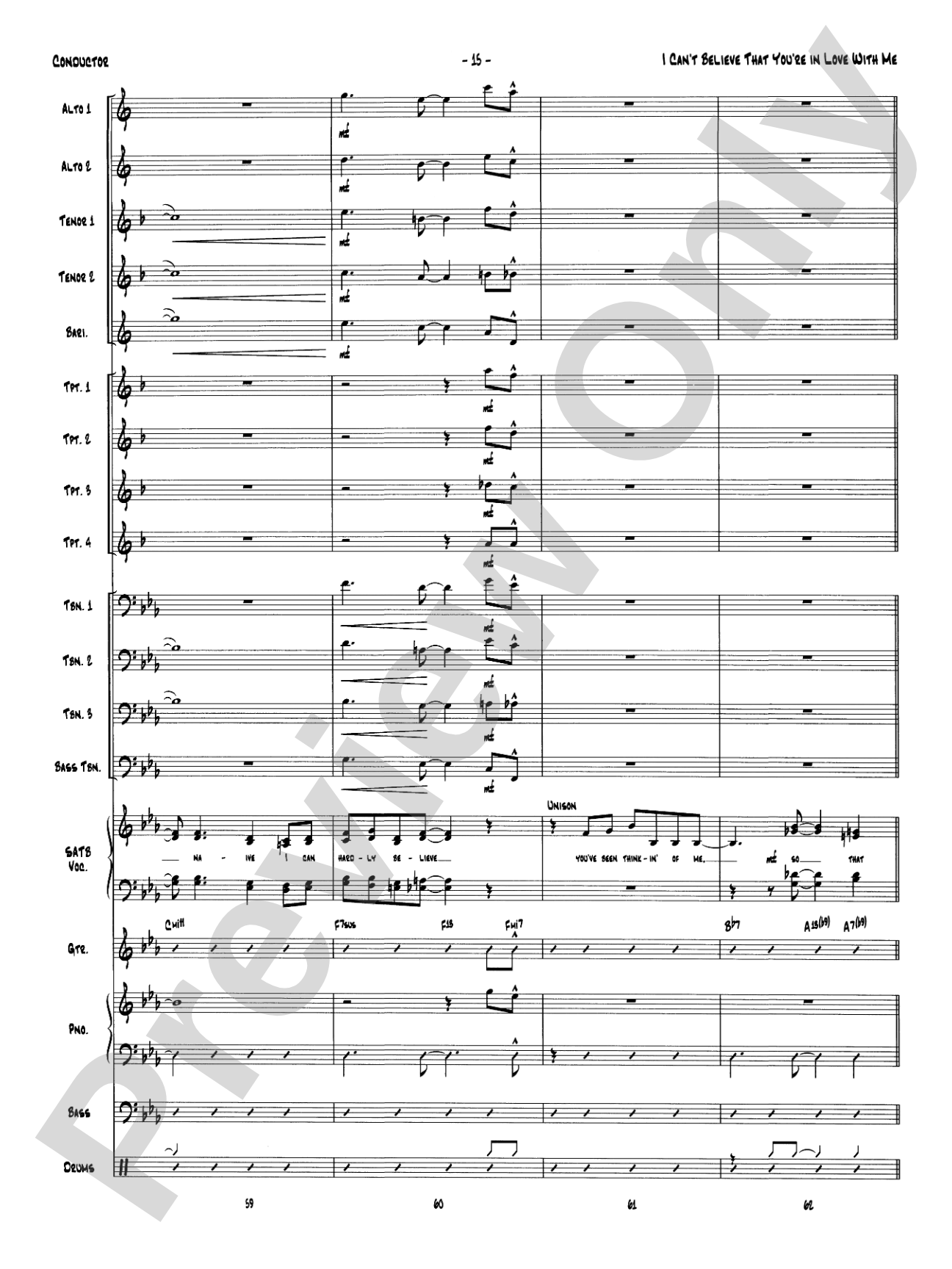 I Can't Believe That You're in Love with Me: Vocal Solo with Jazz Ensemble Conductor Score & Parts