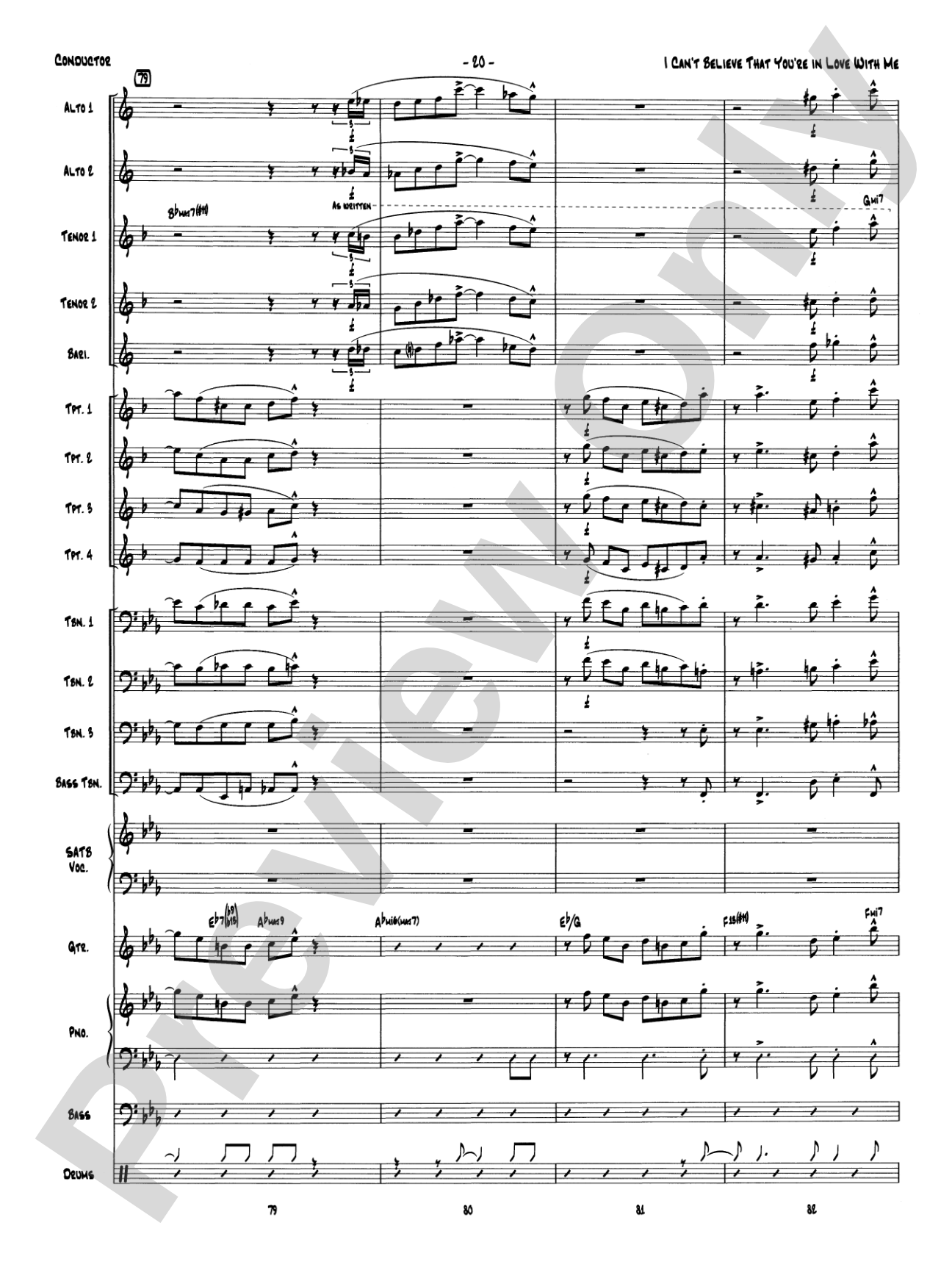 I Can't Believe That You're in Love with Me: Vocal Solo with Jazz Ensemble Conductor Score & Parts