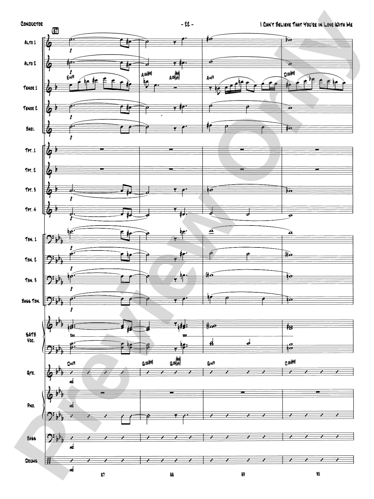 I Can't Believe That You're in Love with Me: Vocal Solo with Jazz Ensemble Conductor Score & Parts