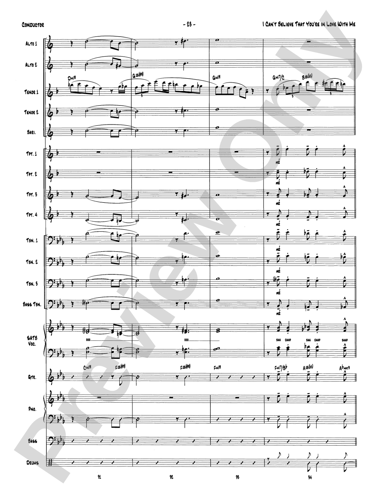 I Can't Believe That You're in Love with Me: Vocal Solo with Jazz Ensemble Conductor Score & Parts