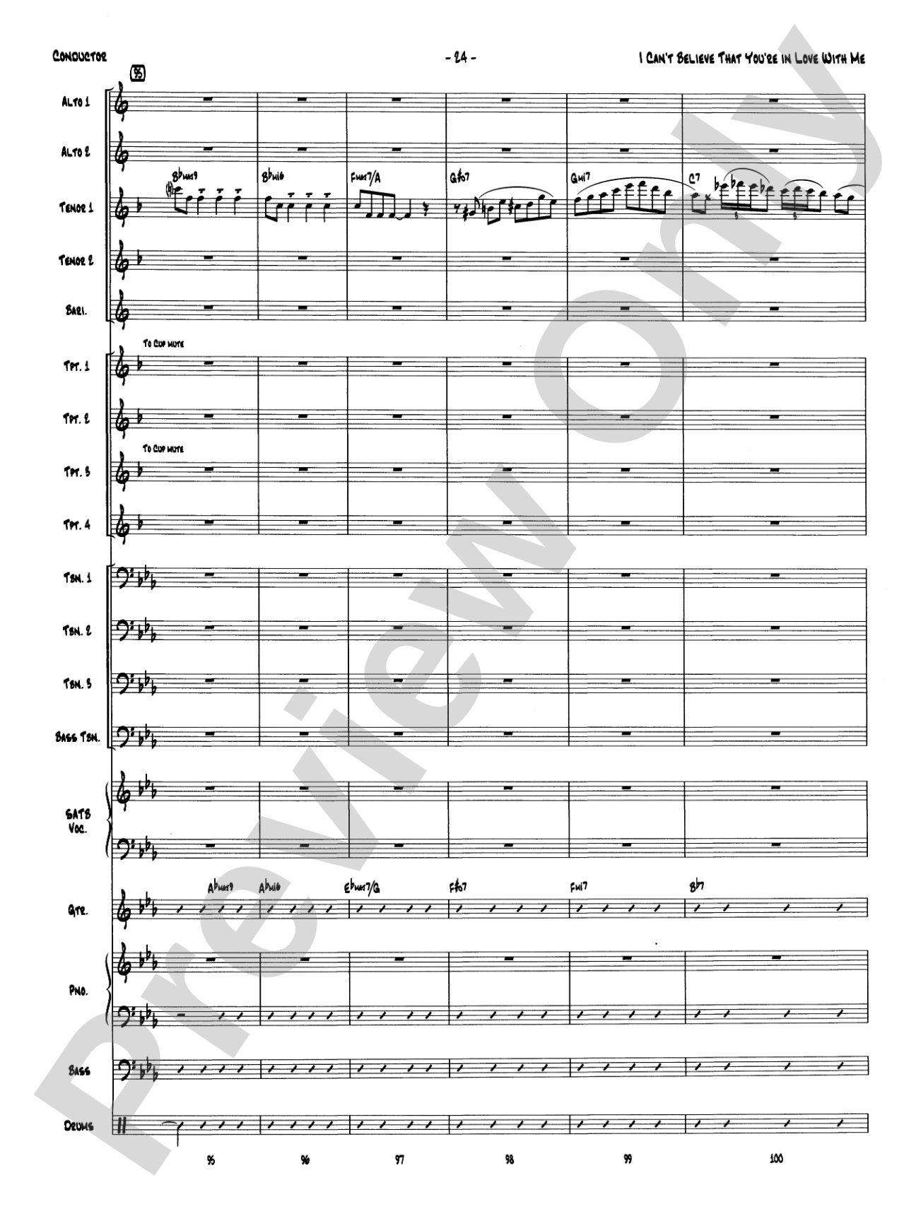 I Can't Believe That You're in Love with Me: Vocal Solo with Jazz Ensemble Conductor Score & Parts