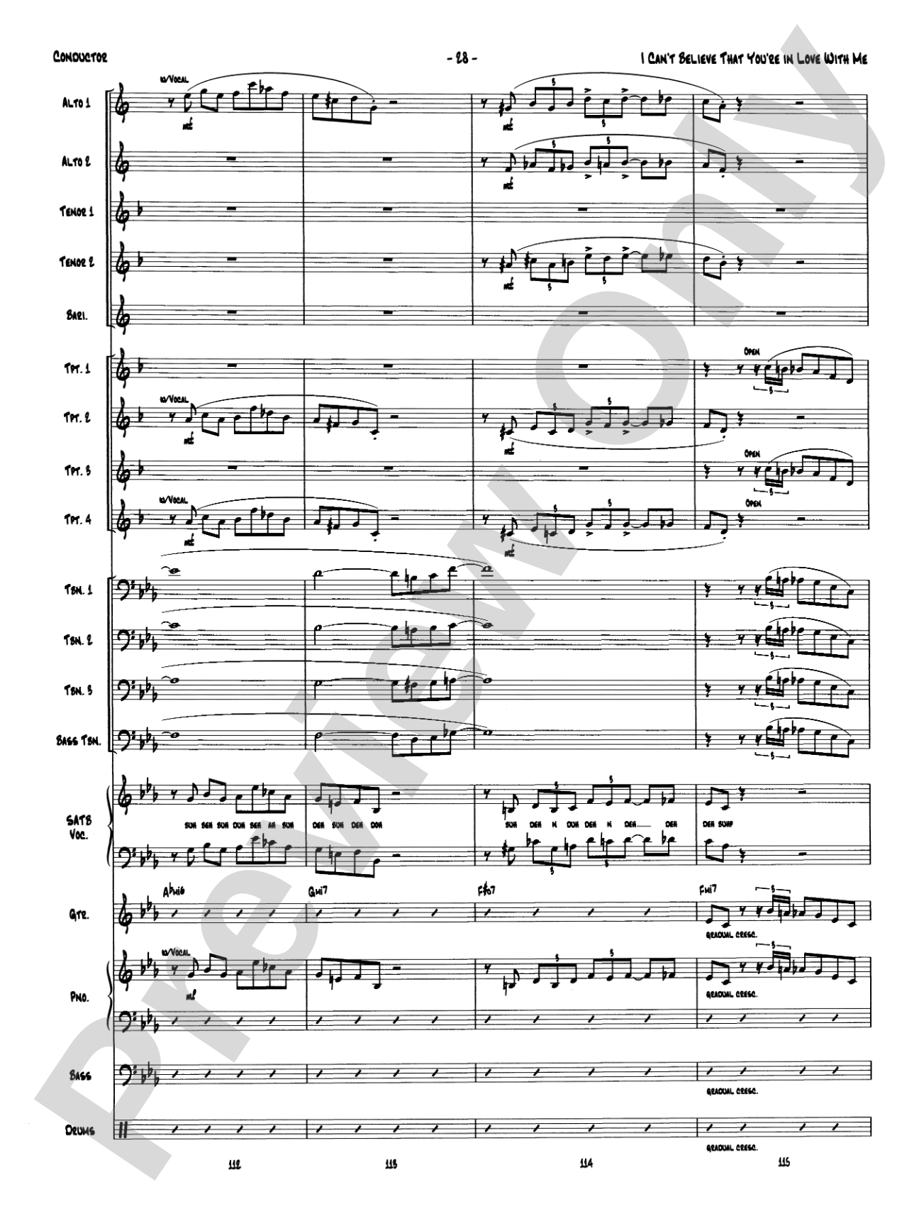I Can't Believe That You're in Love with Me: Vocal Solo with Jazz Ensemble Conductor Score & Parts
