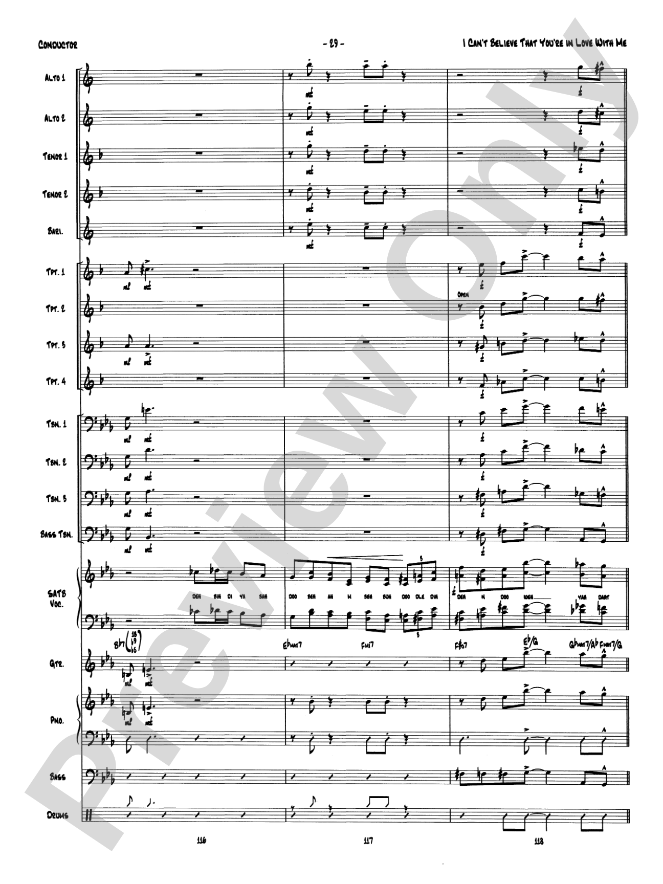 I Can't Believe That You're in Love with Me: Vocal Solo with Jazz Ensemble Conductor Score & Parts