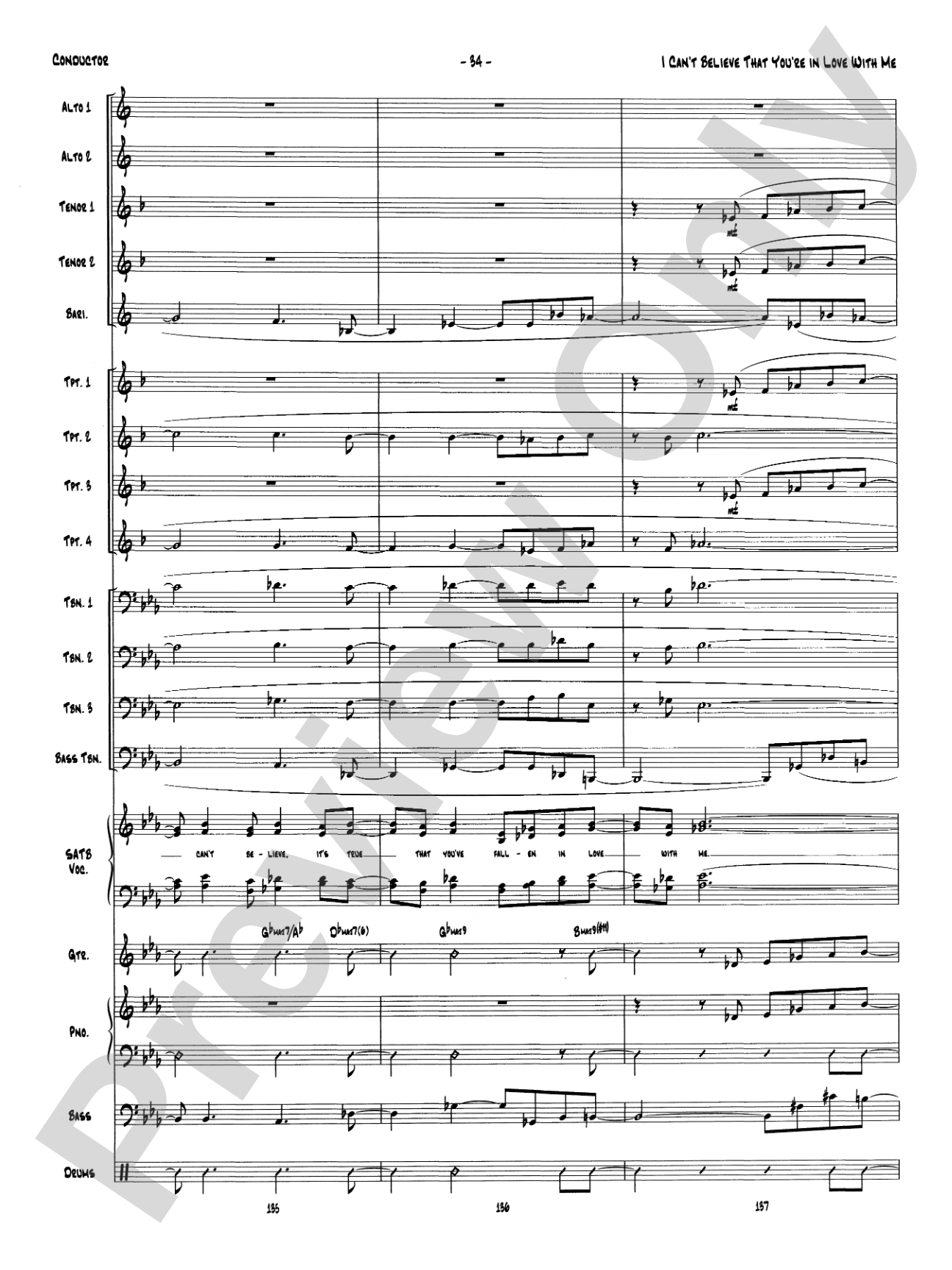 I Can't Believe That You're in Love with Me: Vocal Solo with Jazz Ensemble Conductor Score & Parts