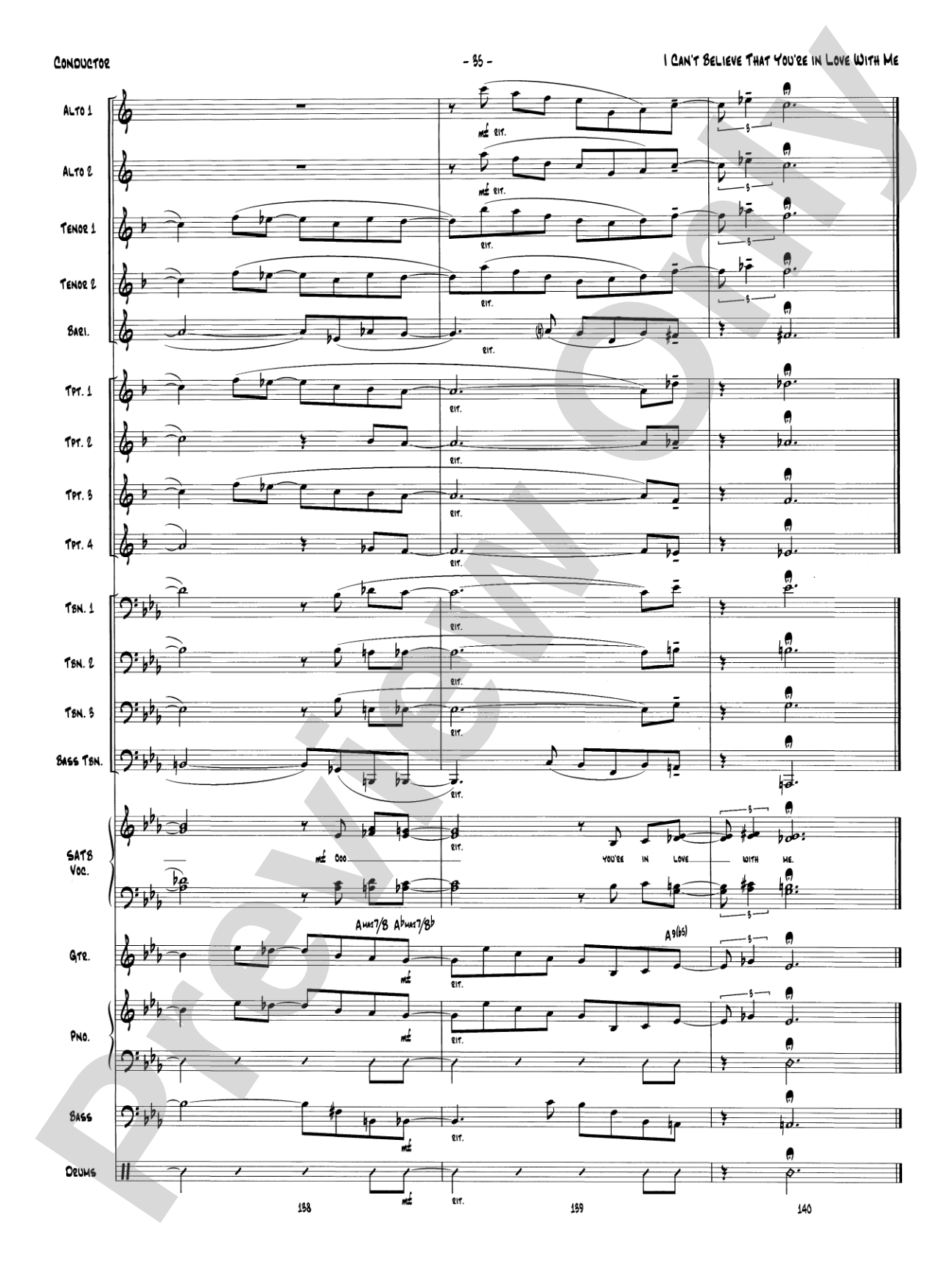 I Can't Believe That You're in Love with Me: Vocal Solo with Jazz Ensemble Conductor Score & Parts