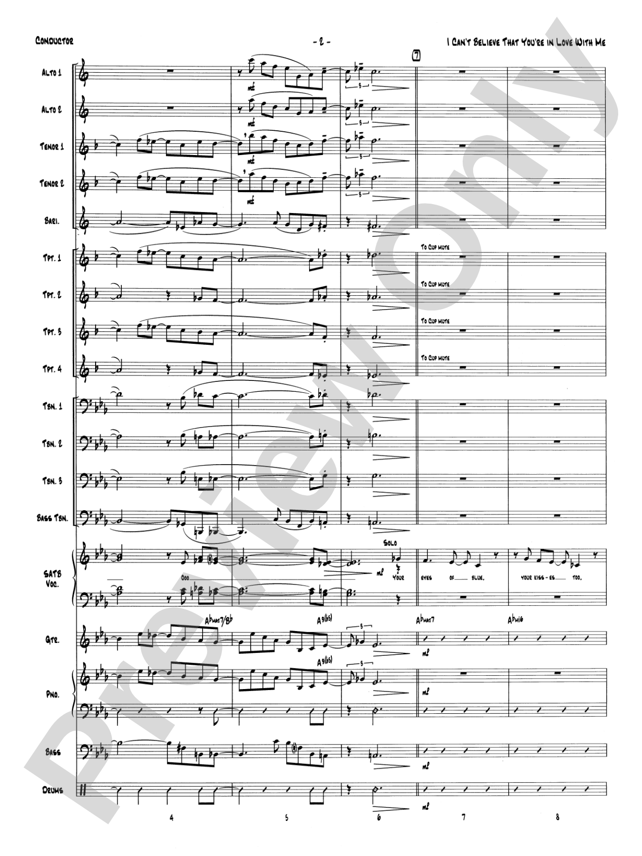 I Can't Believe That You're in Love with Me: Vocal Solo with Jazz Ensemble Conductor Score & Parts