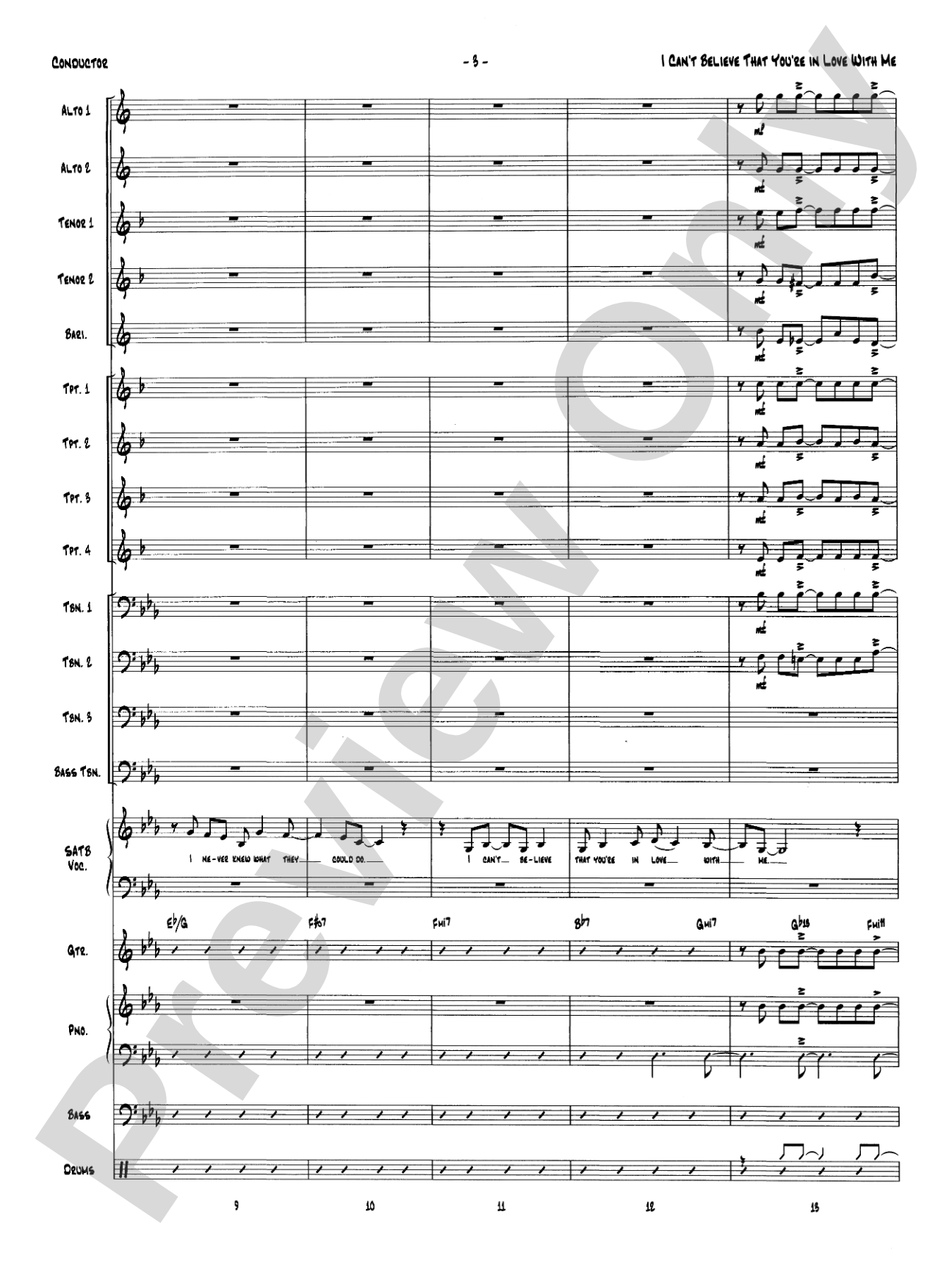 I Can't Believe That You're in Love with Me: Vocal Solo with Jazz Ensemble Conductor Score & Parts