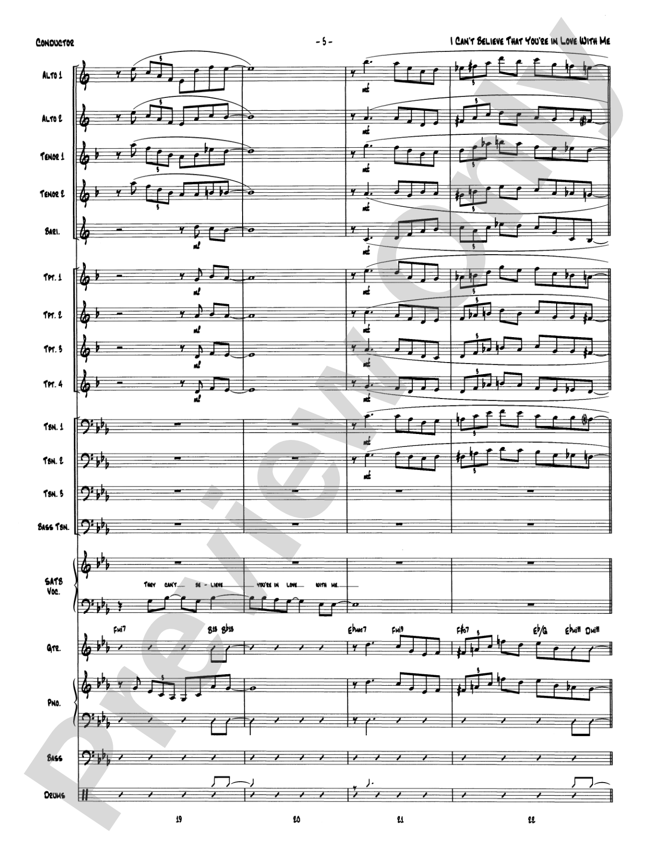 I Can't Believe That You're in Love with Me: Vocal Solo with Jazz Ensemble Conductor Score & Parts