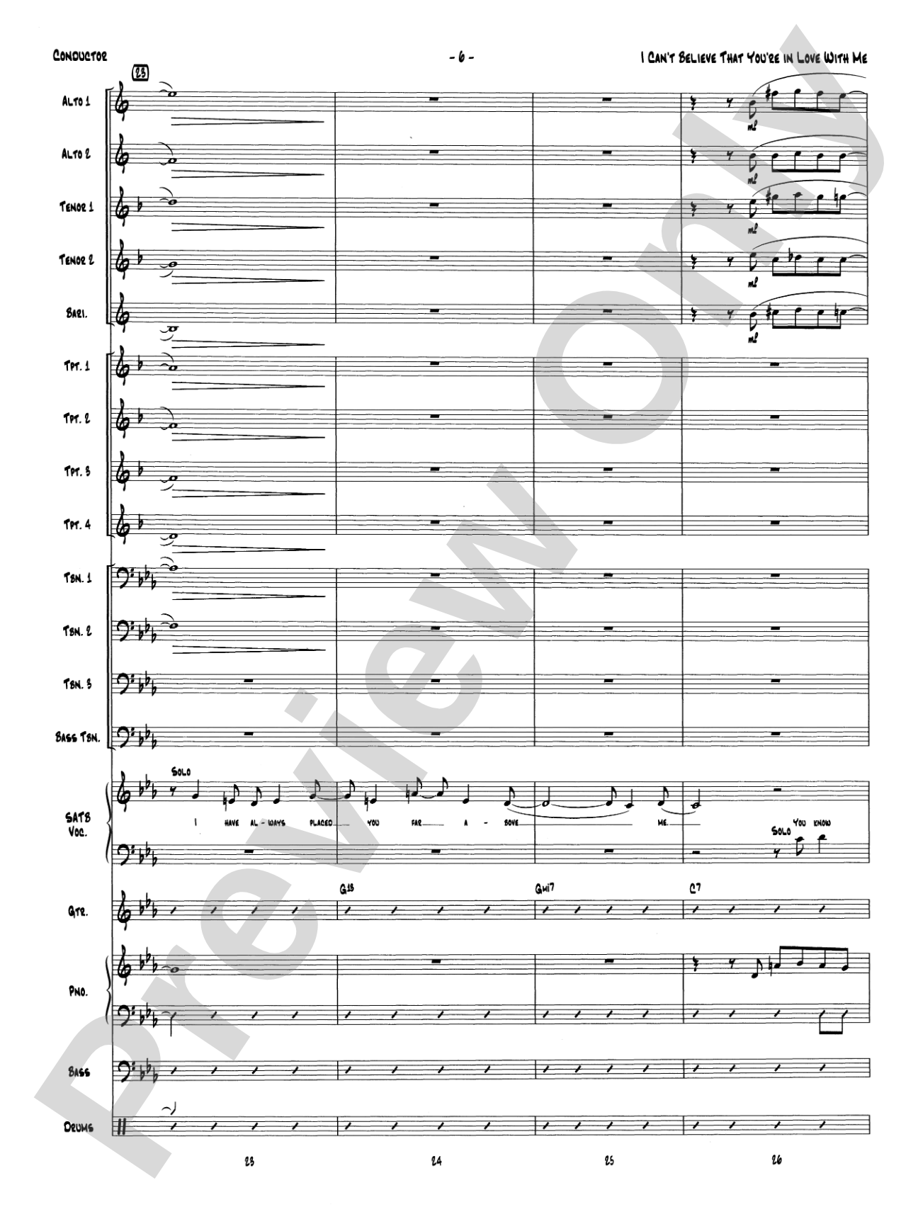 I Can't Believe That You're in Love with Me: Vocal Solo with Jazz Ensemble Conductor Score & Parts