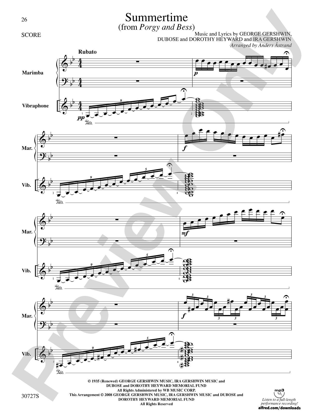 The Gershwin Mallet Collection: Mallet Instrument Book