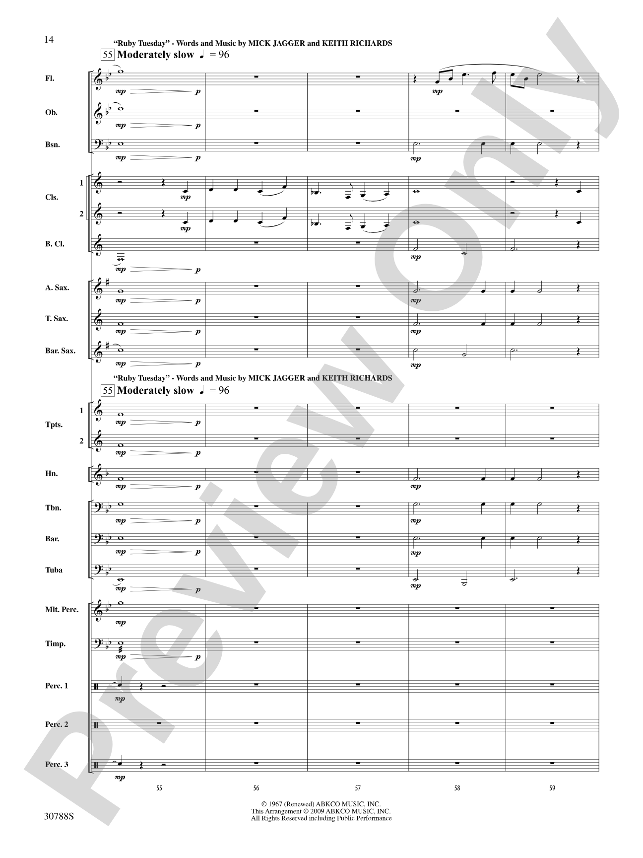 Selections from The Rolling Stones: Concert Band Conductor Score & Parts