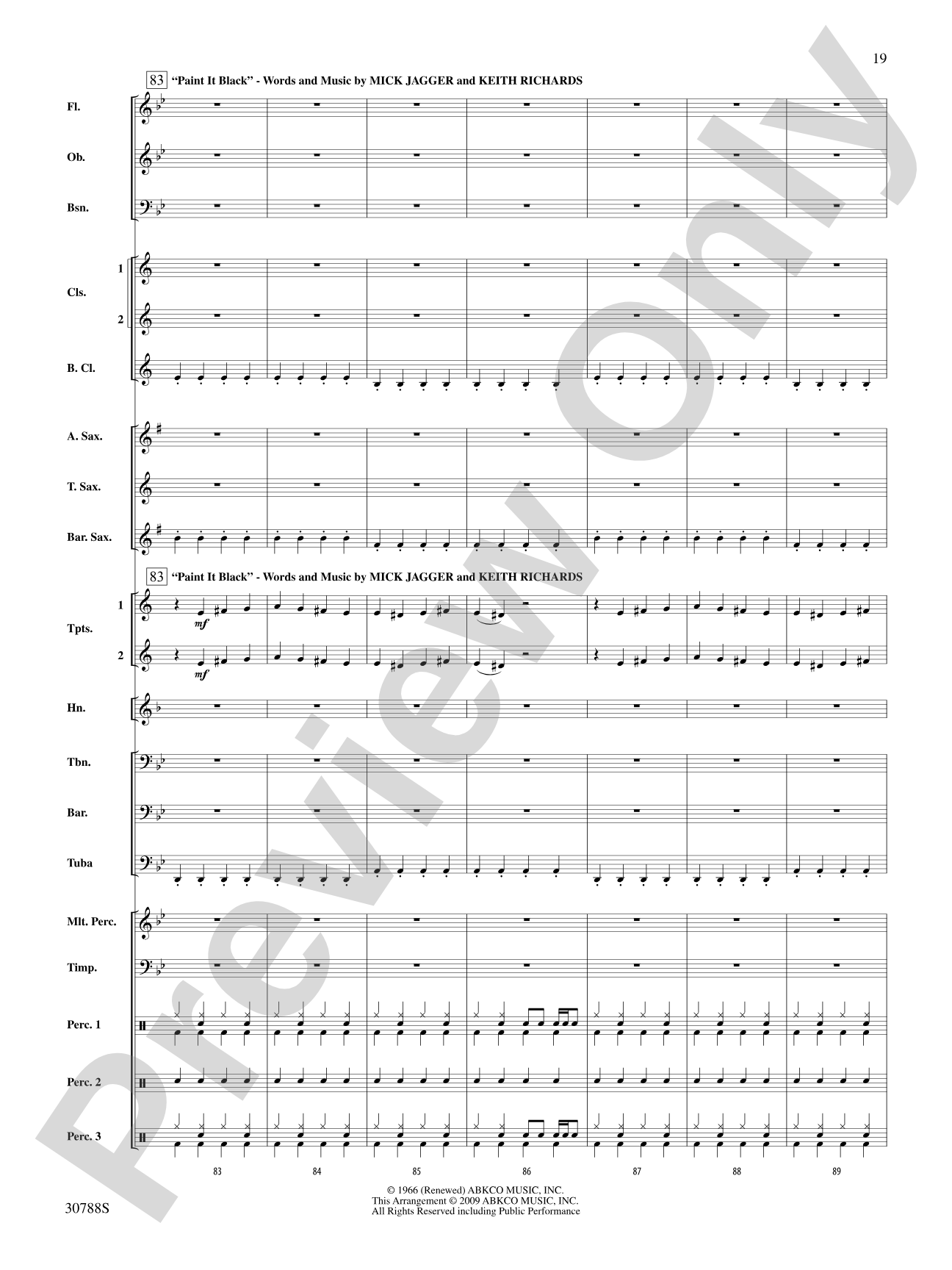Selections from The Rolling Stones: Concert Band Conductor Score & Parts
