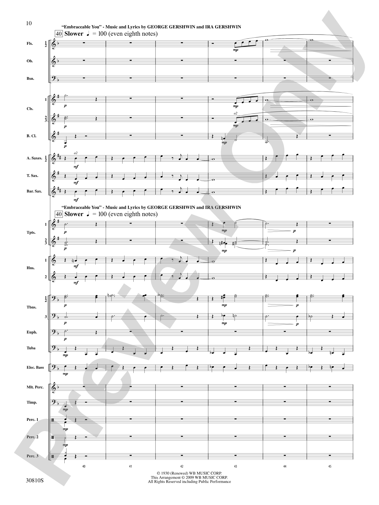 A Tribute to Gershwin: Concert Band Conductor Score & Parts